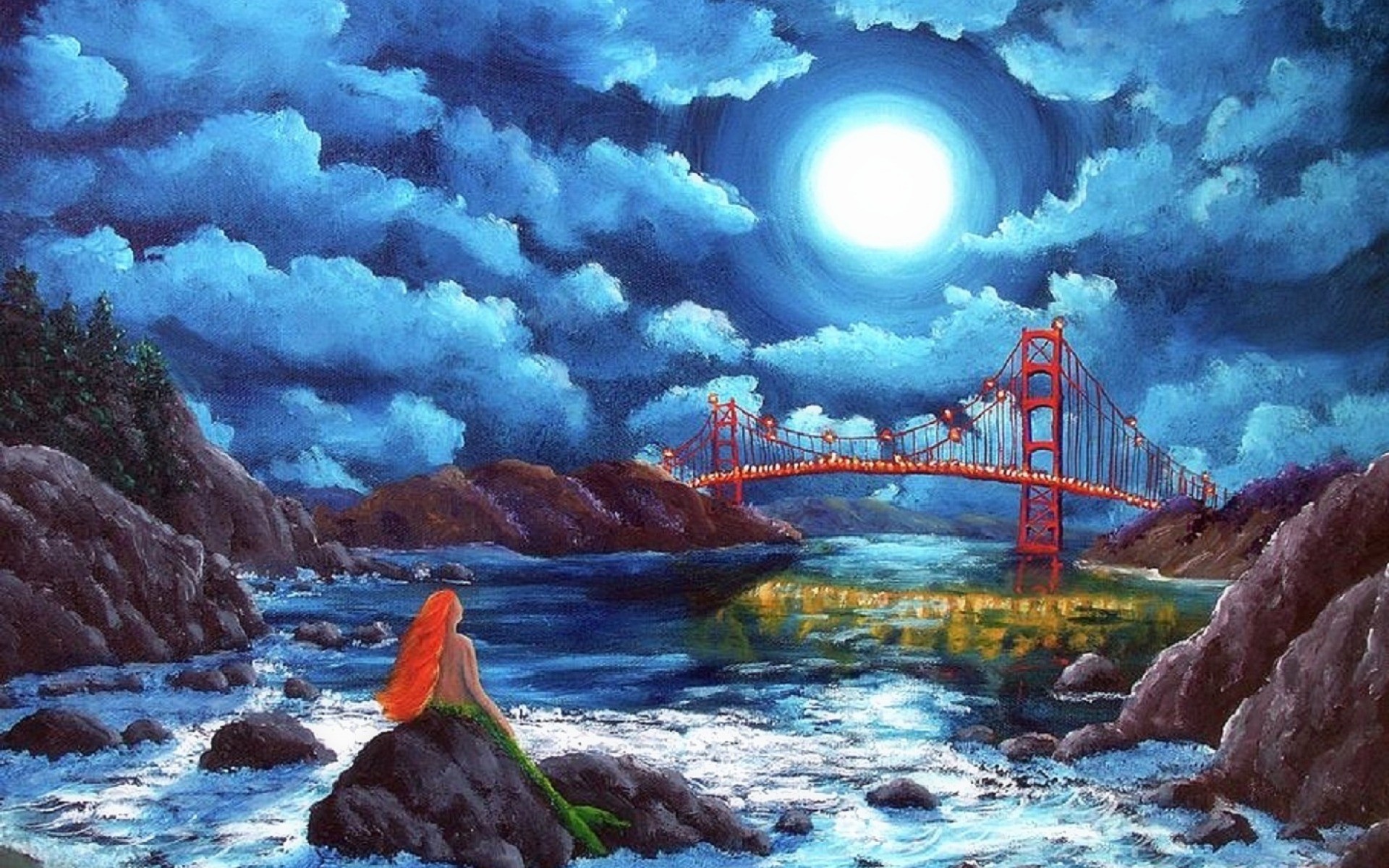 1920x1200 Golden Gate Bridge Mermaid wallpapers and stock photos
