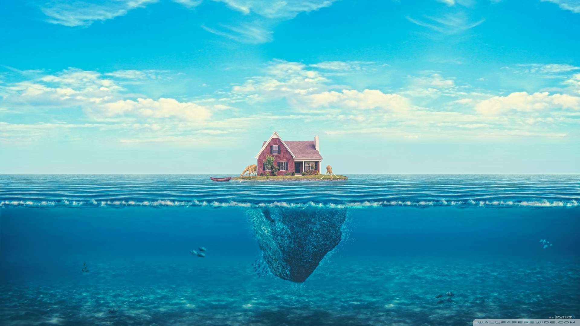 1920x1080 Wallpaper: House On The Ocean Wallpaper 1080p HD. Upload at December .