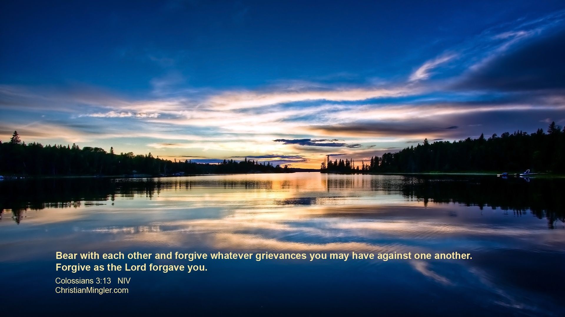 1920x1080 Free Christian sunset background Colossians 3: 13