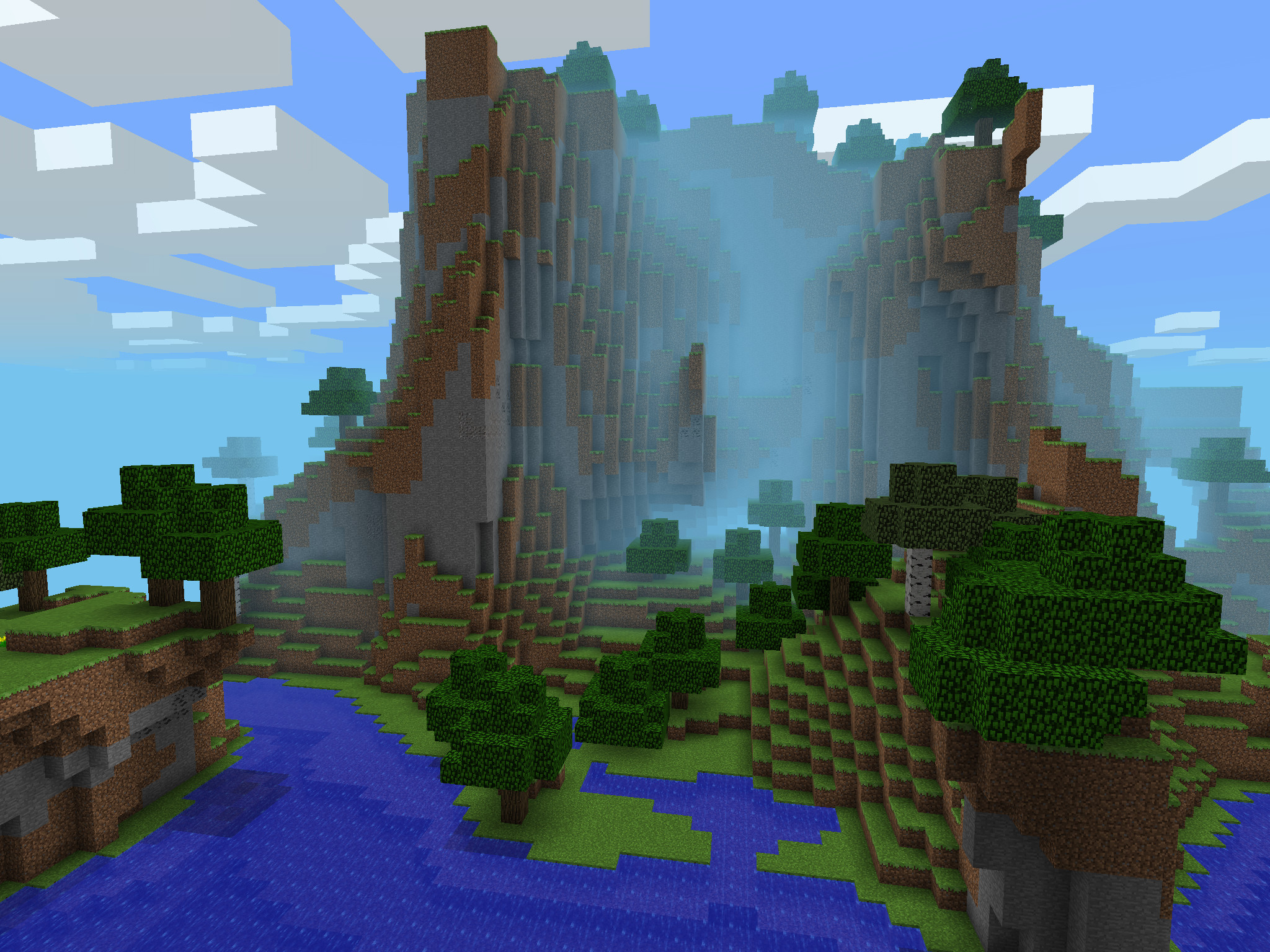 2048x1536 High Mountain Cliffs Second View - Minecraft PE