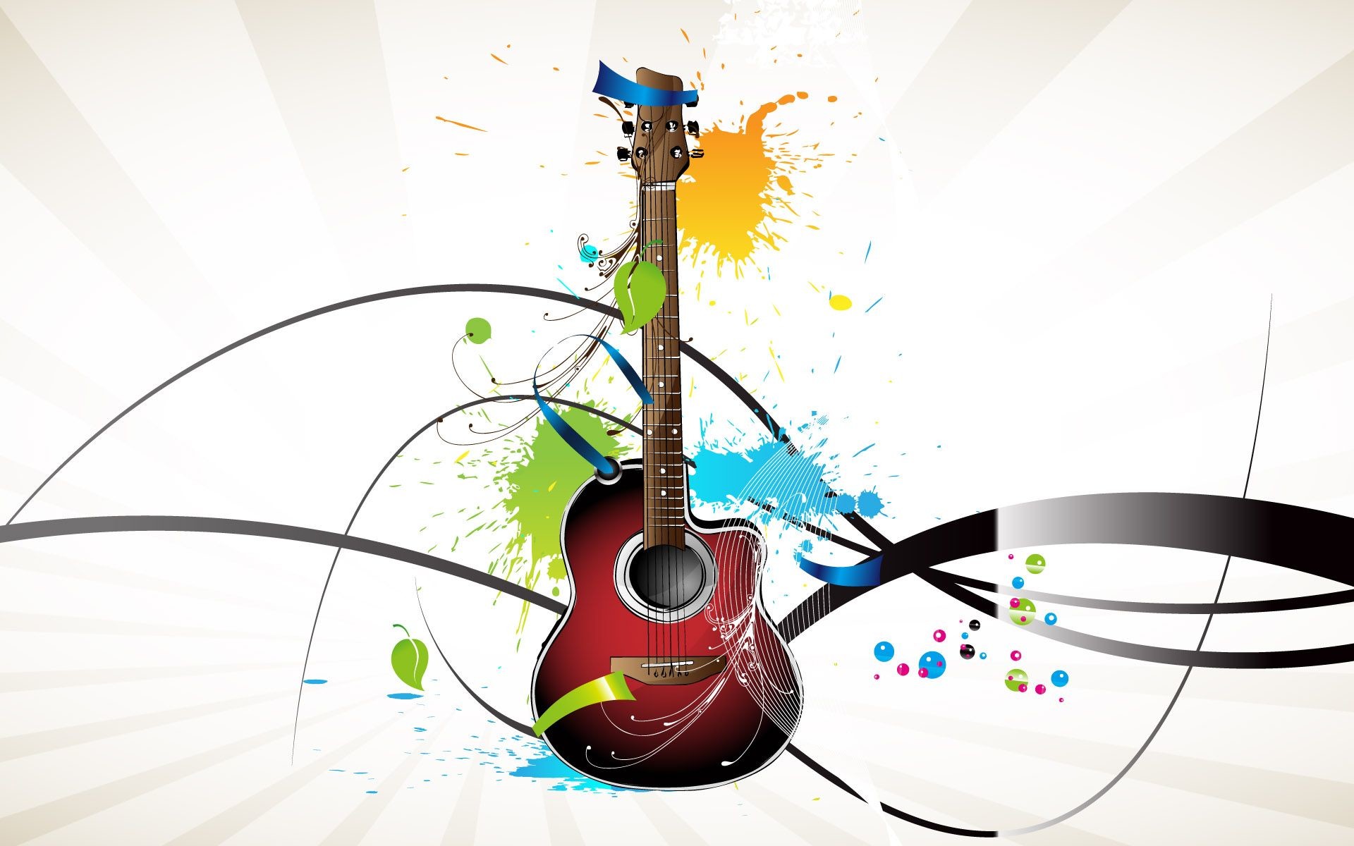 1920x1200 Beautiful Guitar With 3D Color Splash Wallpaper | HD 3D and Abstract  Wallpaper Free Download ...