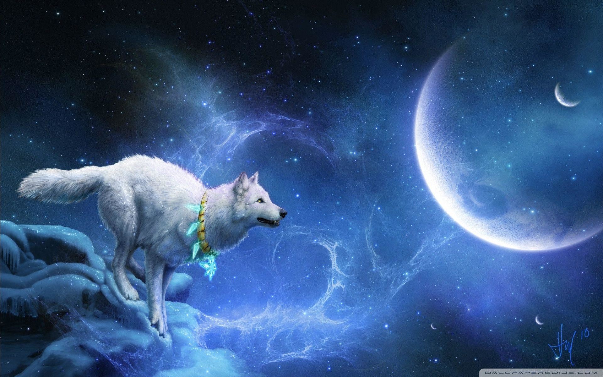 1920x1200 Wallpapers For > Blue Flame Wolf Wallpaper