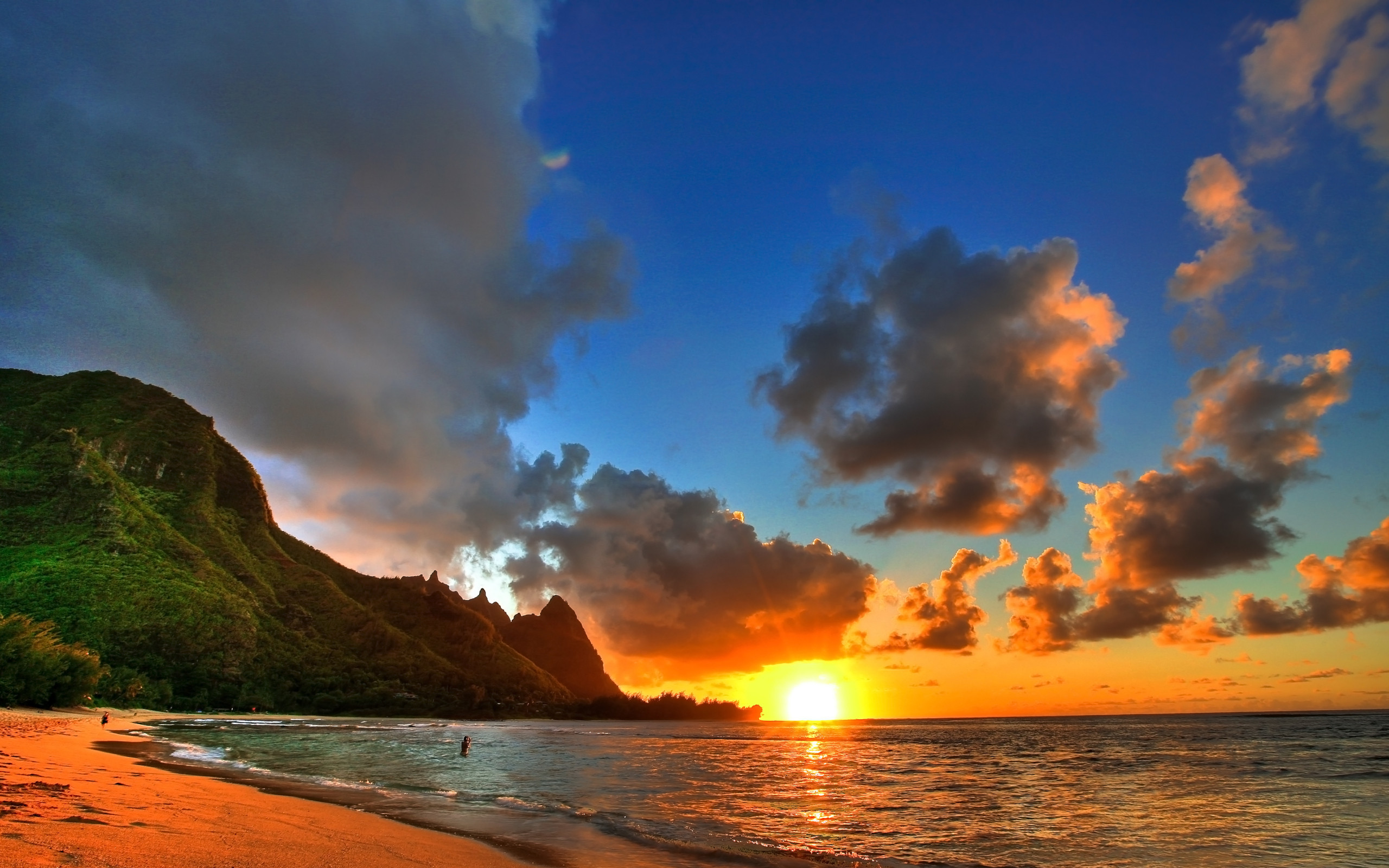 2560x1600 amazing hawaii beach sunset wallpaper image