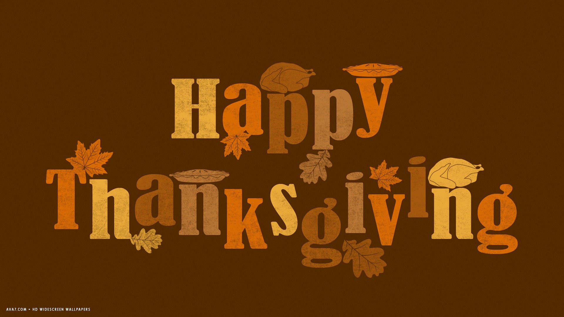 1920x1080 happy thanksgiving text orange brown vector art holiday hd widescreen  wallpaper