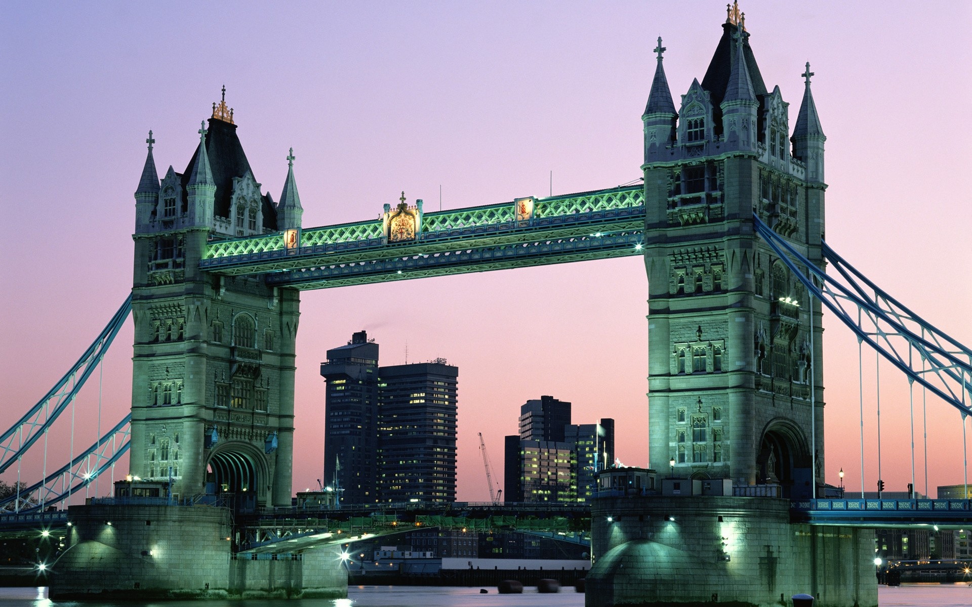 1920x1200 Wallpaper London, Bridge, England, Evening, Water, City HD, Picture, Image