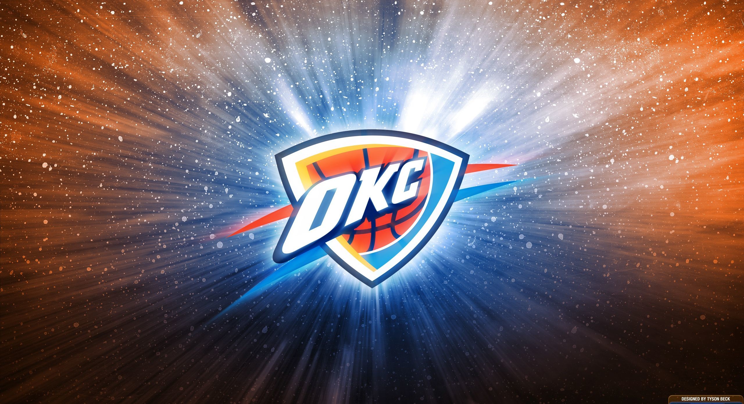 2560x1390 The best way to show everyone that you rep the Oklahoma City Thunder is  with a team logo wallpaper on your computer and phone.