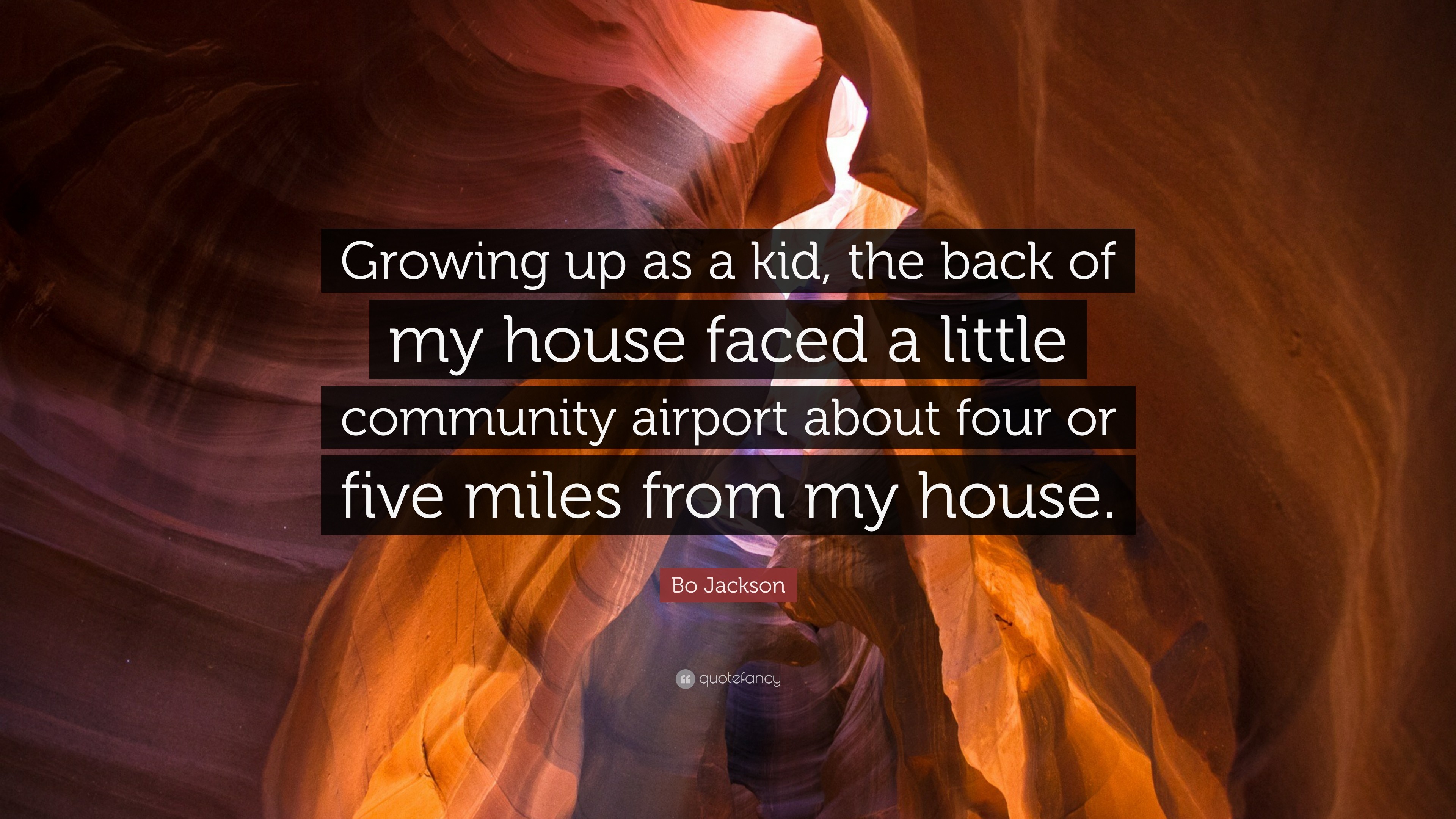 3840x2160 Bo Jackson Quote: “Growing up as a kid, the back of my house