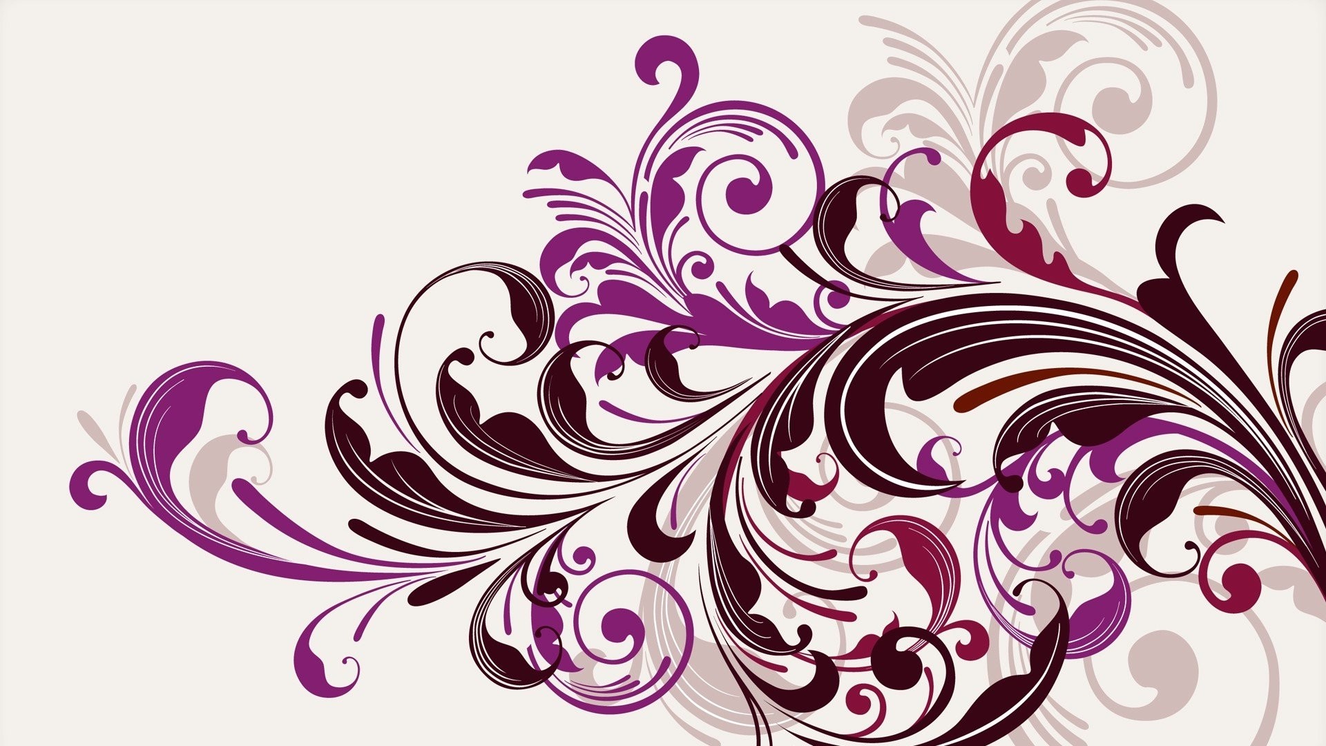 1920x1080 Purple Floral Swirls Vector Wallpapers HD / Desktop and Mobile Backgrounds