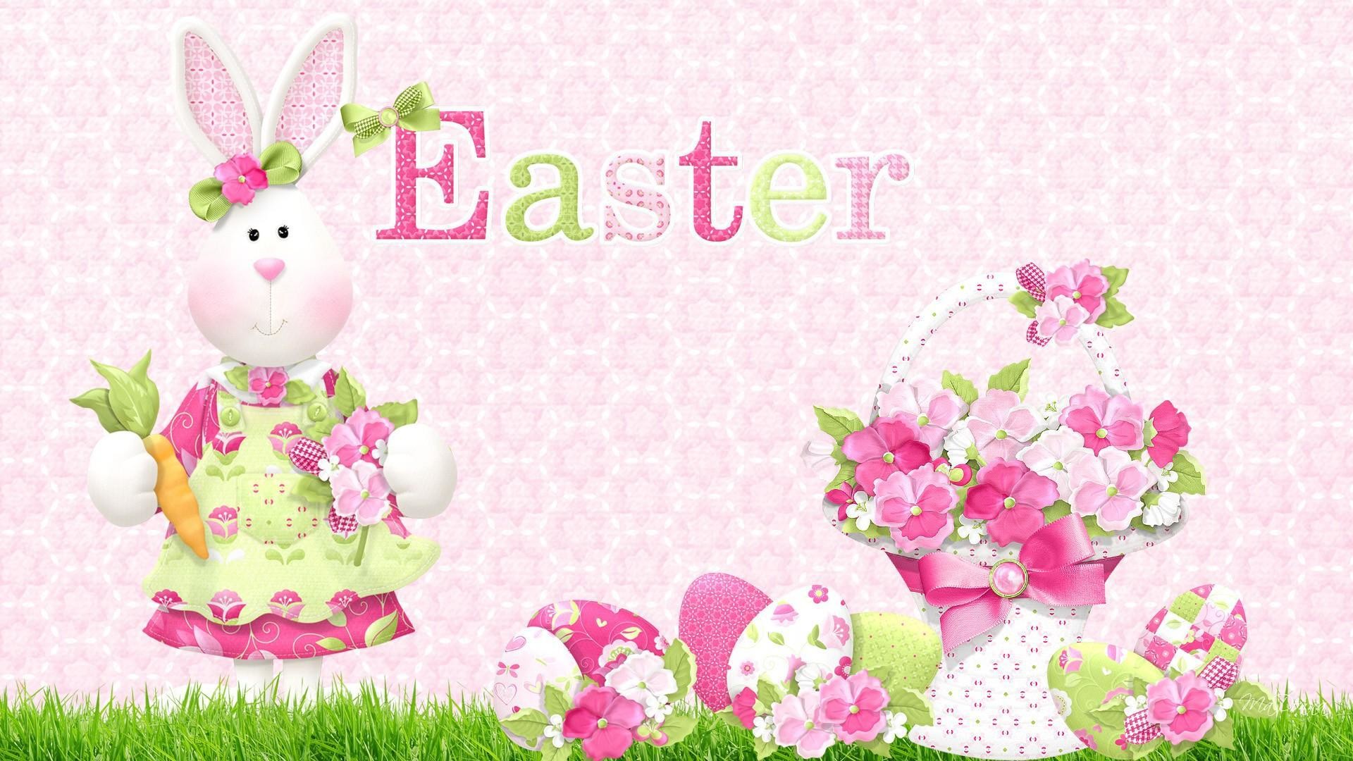 1920x1080 Sweet Easter Bunny Pink