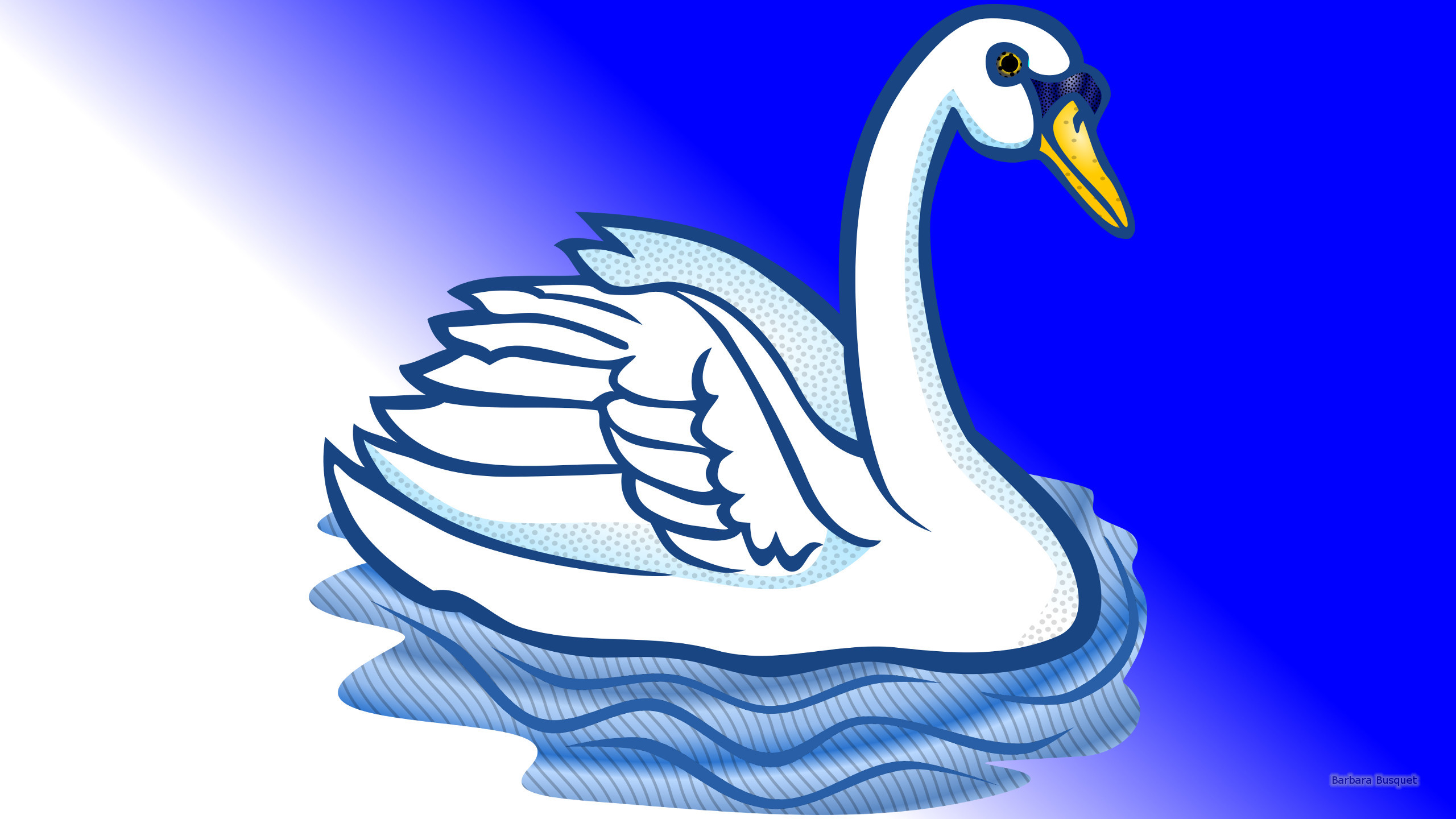 2560x1440 Blue white swan wallpaper