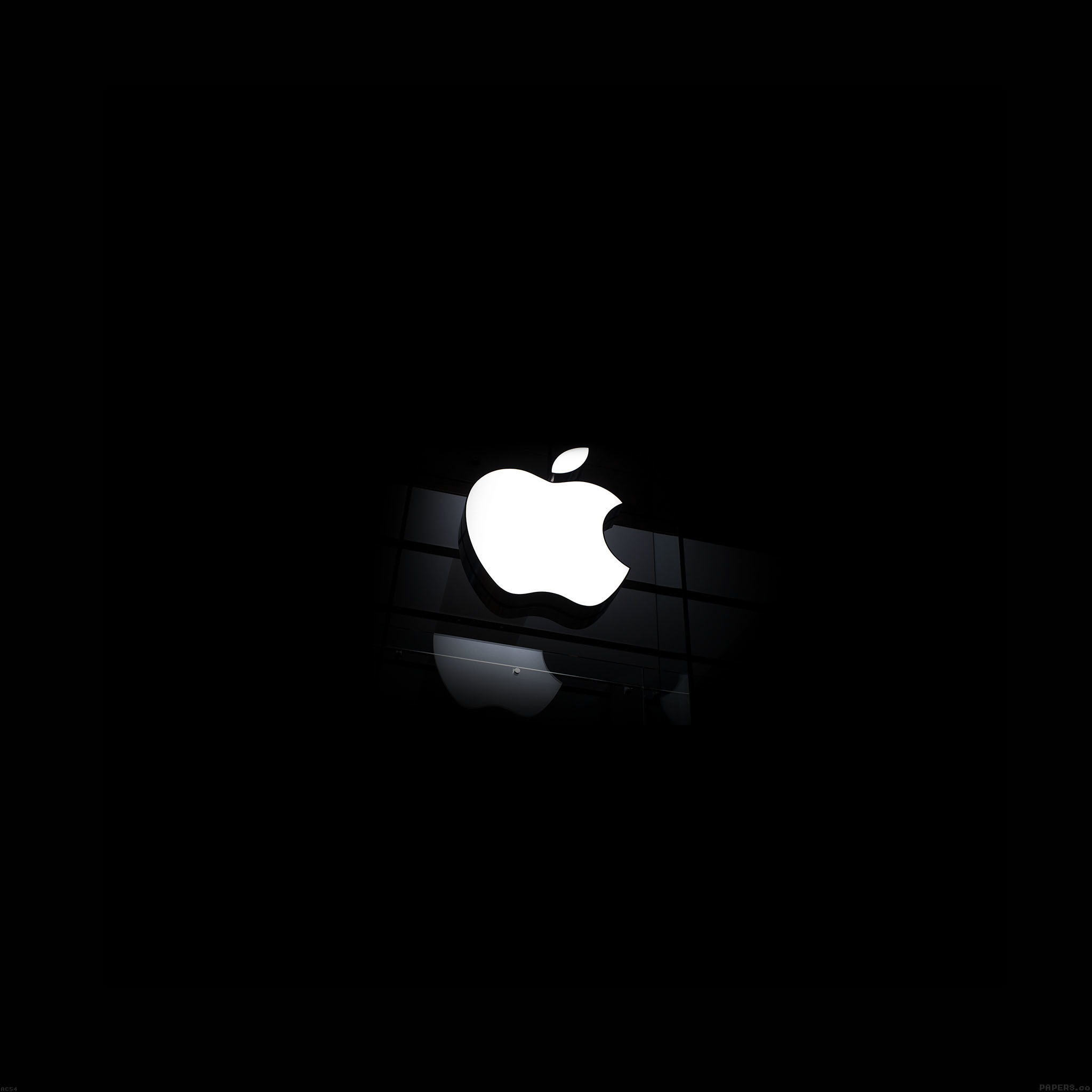 2048x2048 Fantasy : White Apple Glass Logo Dark Iphone 6 Brands In Building Icon In  Dark Night Background HD Wallpaper Apple Logo Wallpaper For IPhone Apple  Logo Text ...