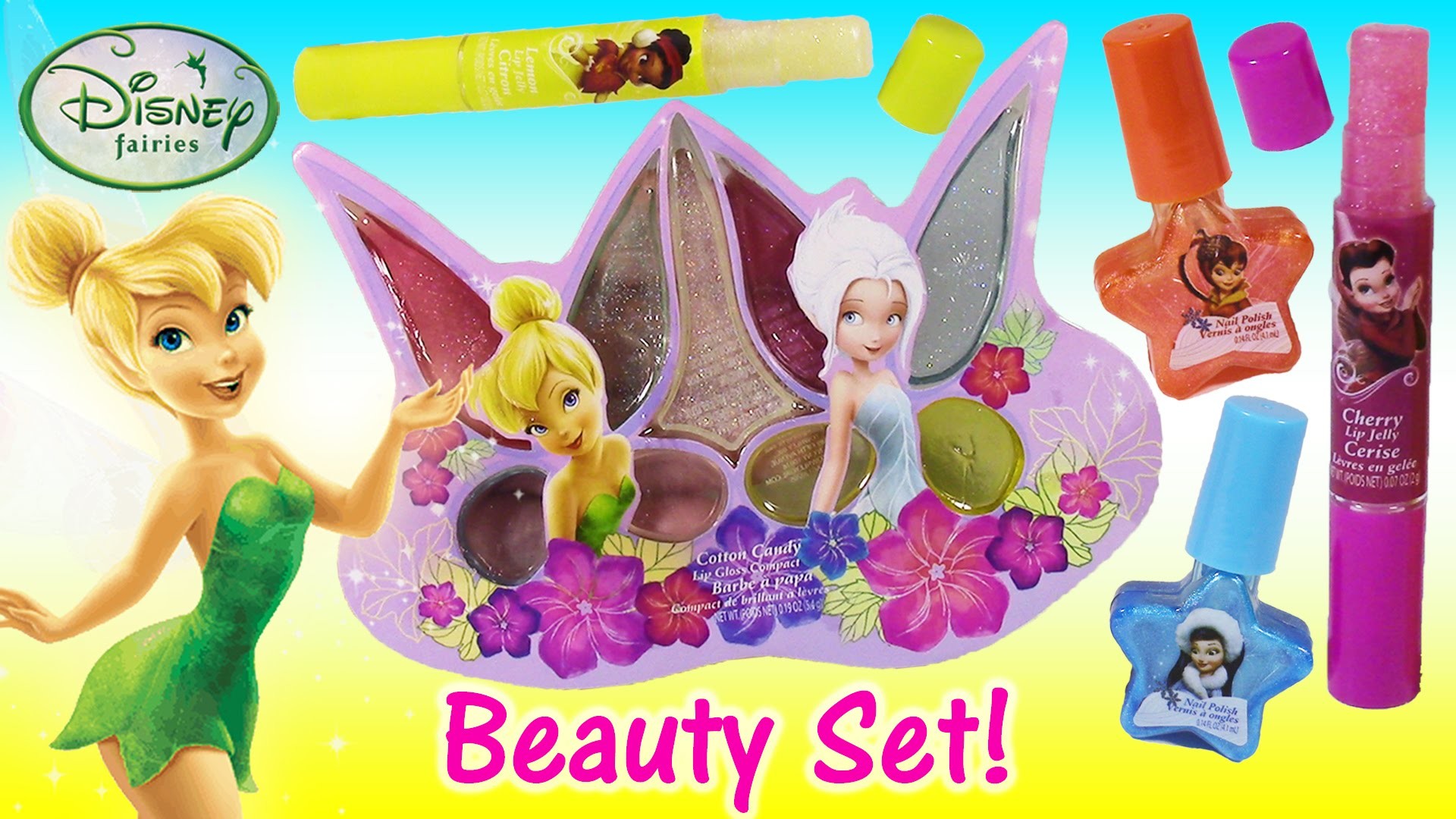 1920x1080 Disney Fairies TINKERBELL Cosmetic Set! Beauty Bag with Lip Gloss Lip Balm  Nail Polish! SHOPKINS - YouTube