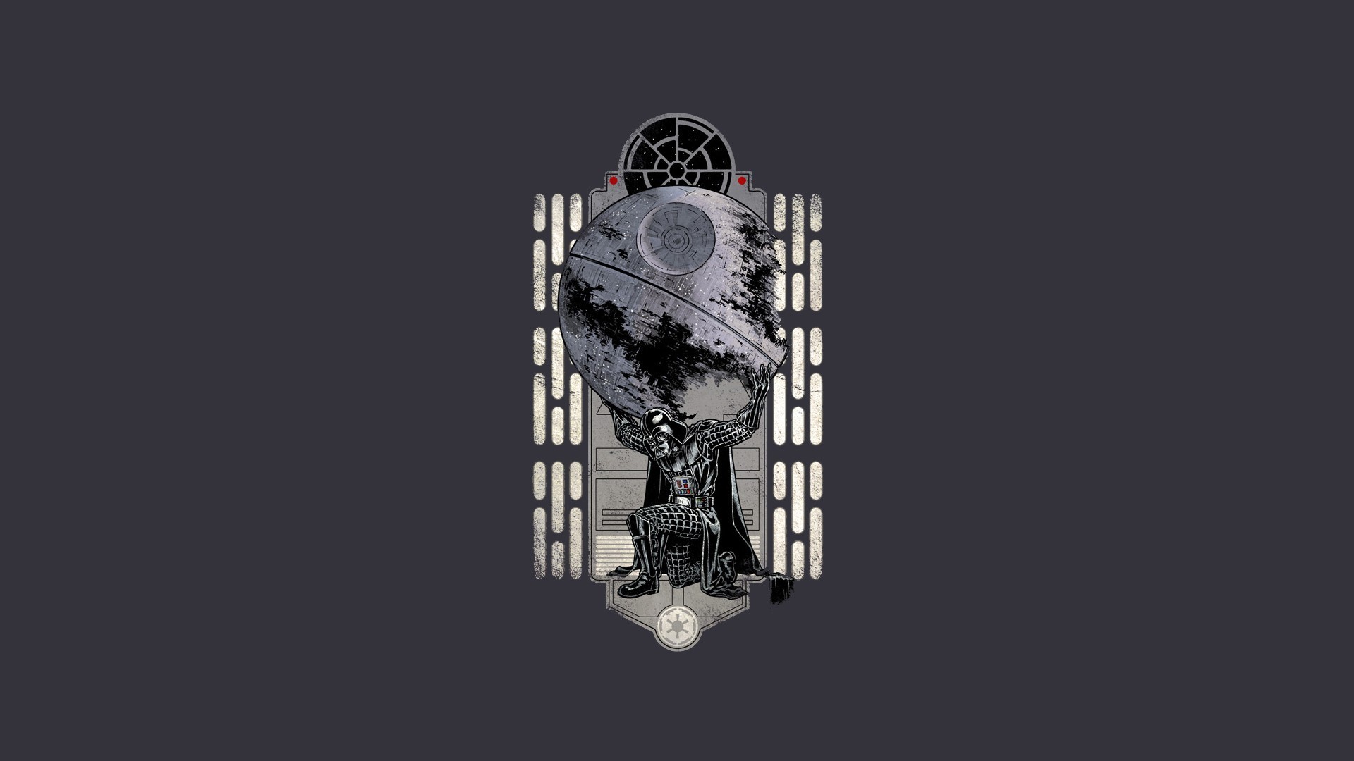1920x1080 Darth Vader Death Star Minimalistic Artwork Wars