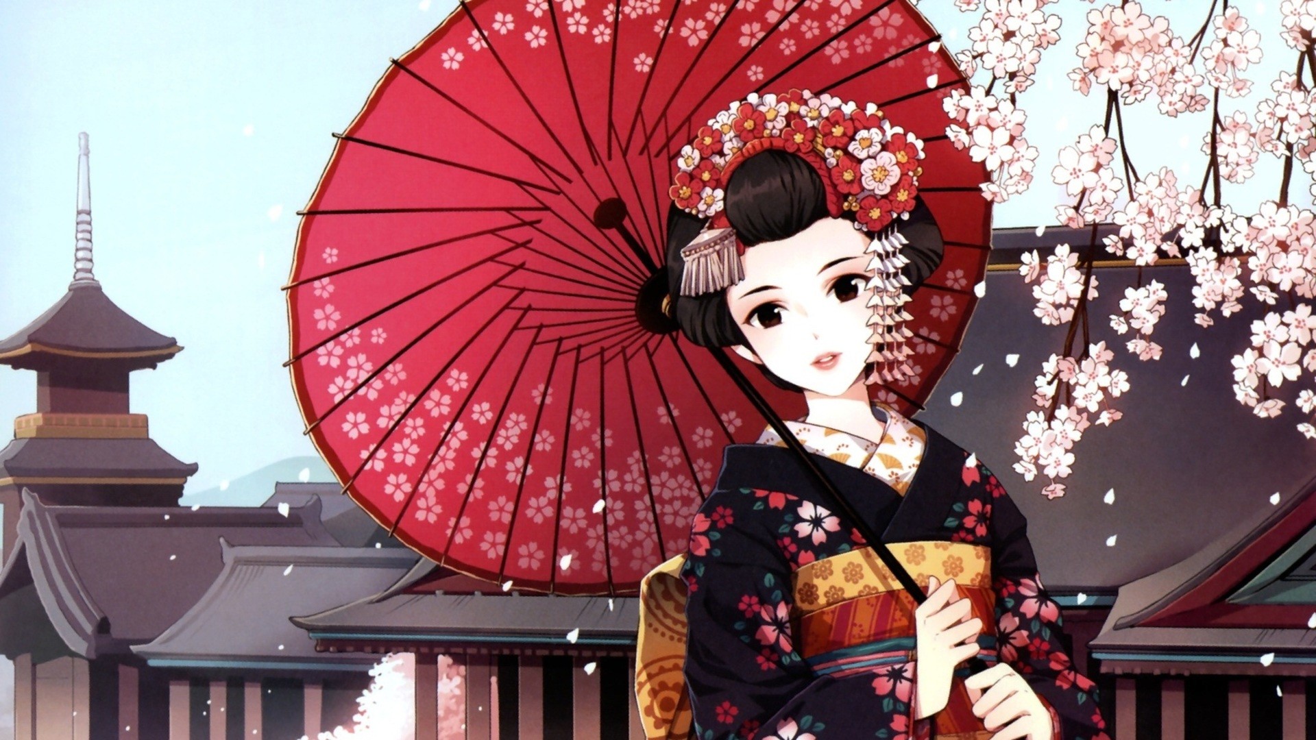 1920x1080 Japanese Geisha Art Wallpaper #20567 Wallpaper | Wallpaper hd