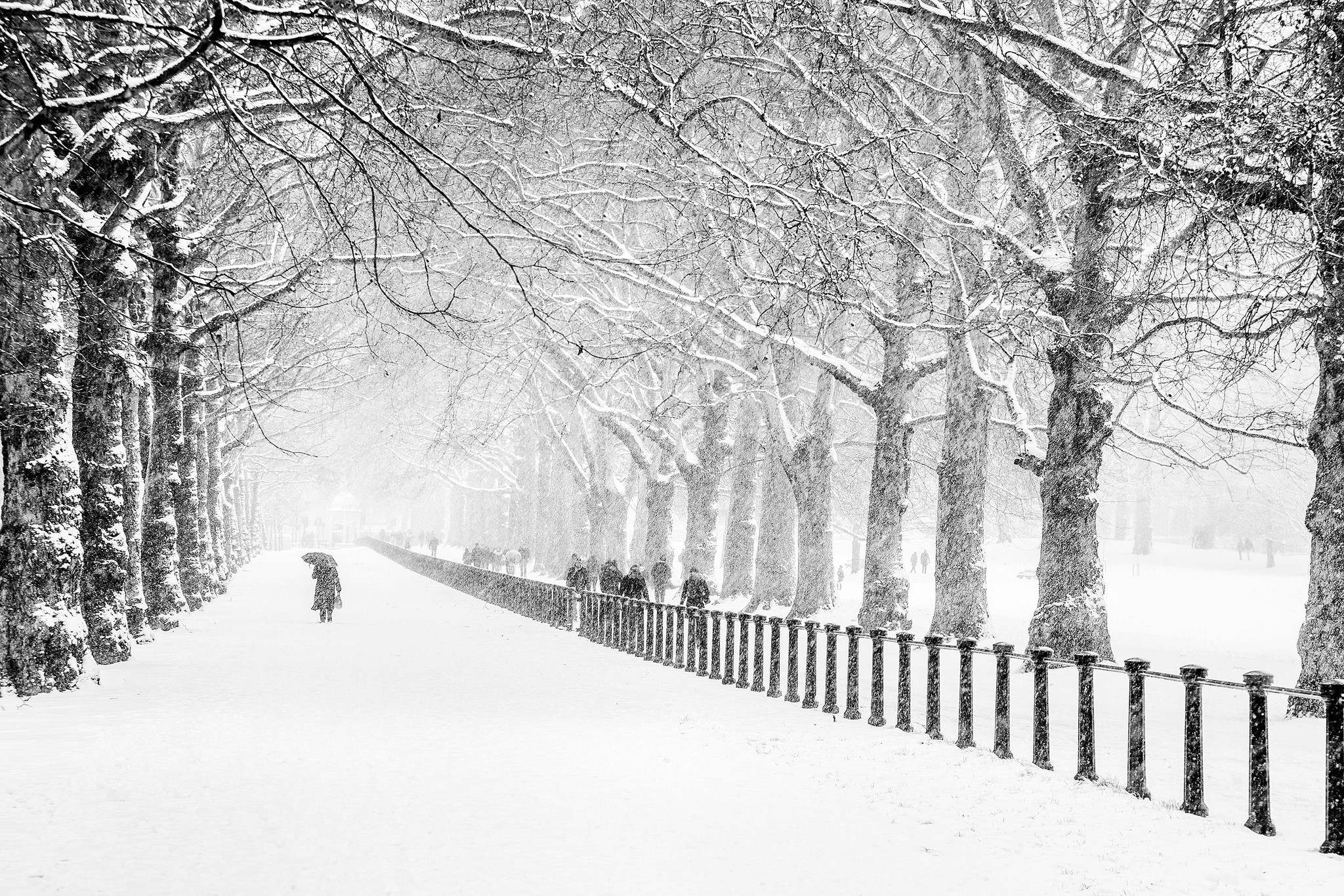 2048x1365 winter snow people park city London road trees wallpaper background