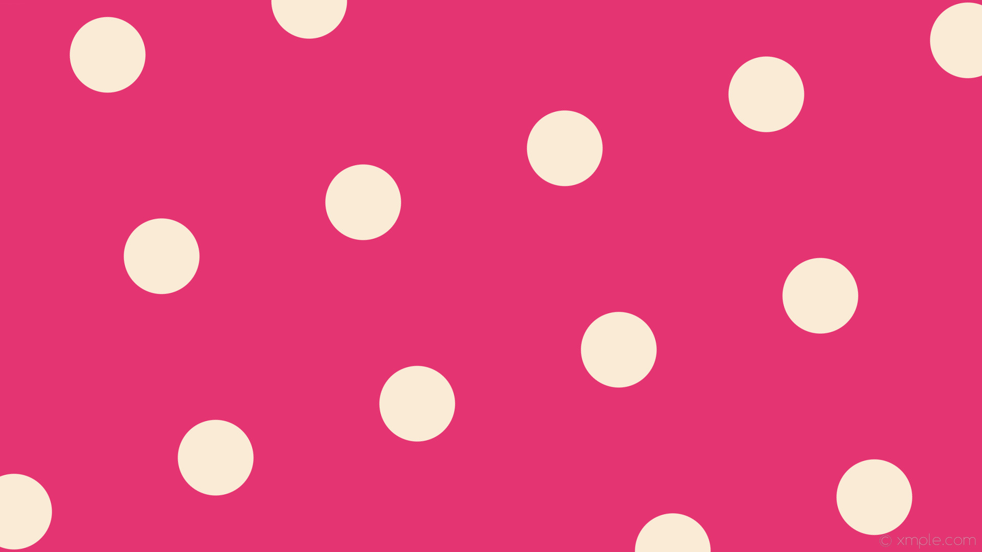 1920x1080 wallpaper dots polka pink white spots antique white #e53472 #faebd7 285Â°  148px 408px