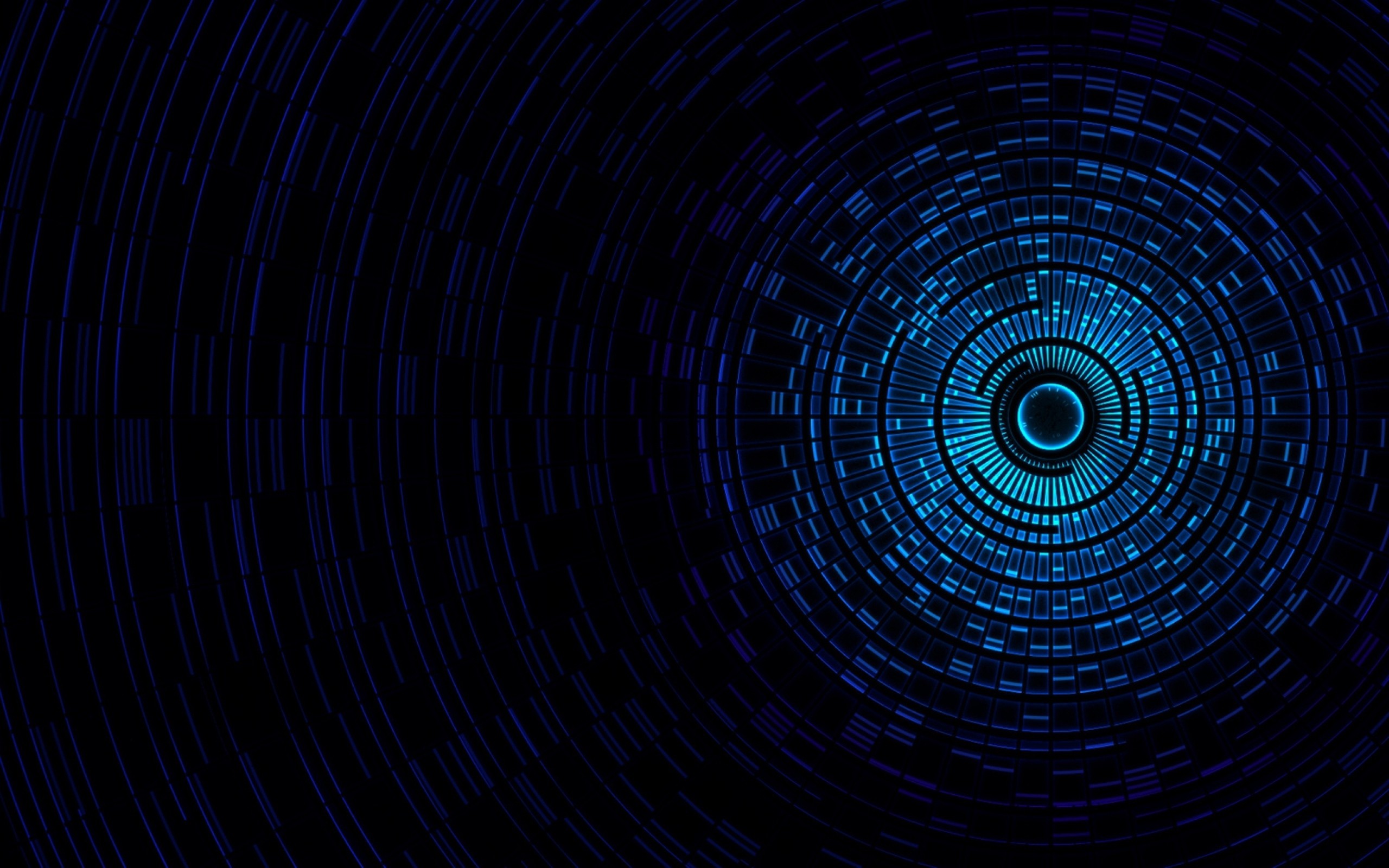 2560x1600 Dark Blue Circles Music Sound Abstract Techno