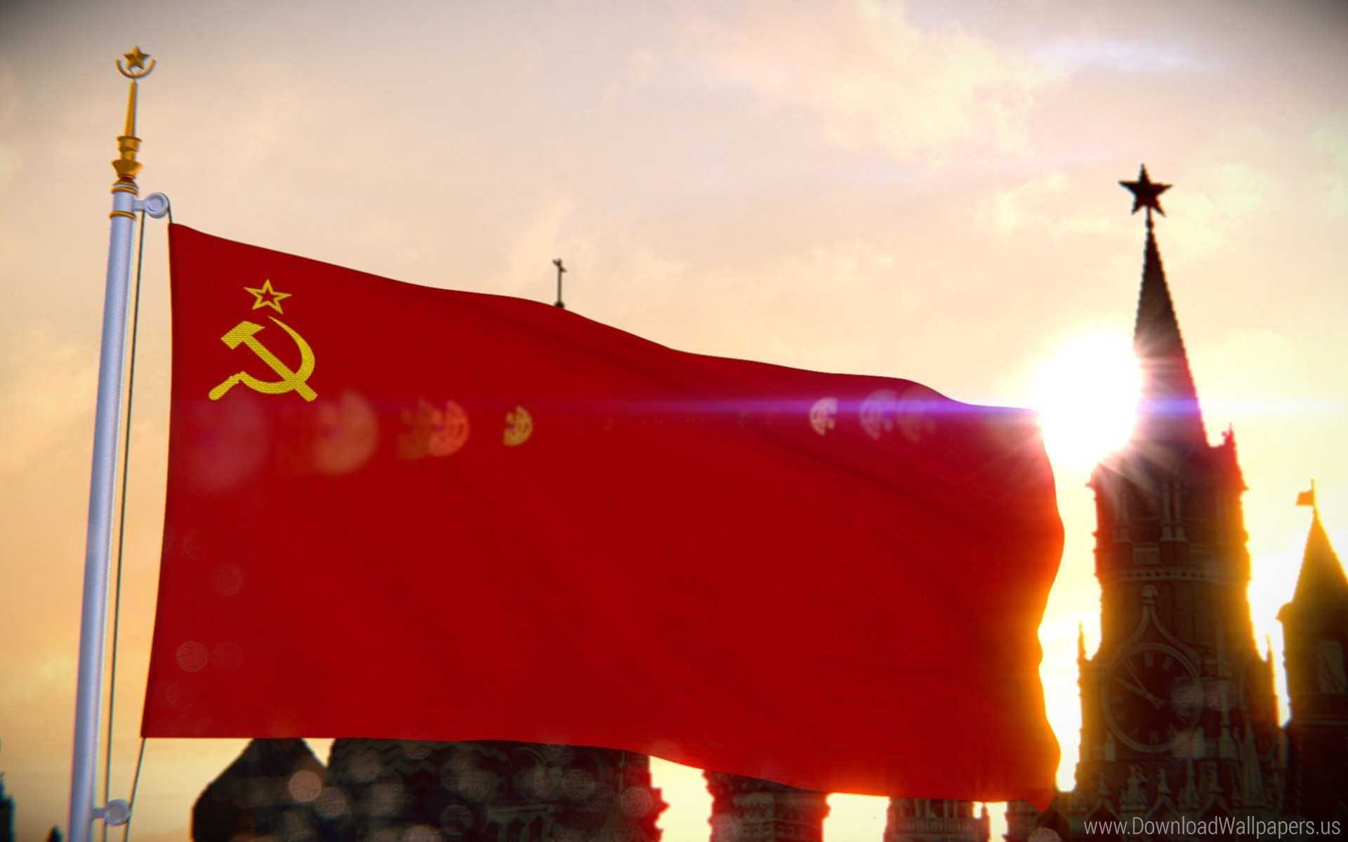 1920x1200 Communism, Essence Of Time, Flag, Moscow, Socialism, The Kremlin Chimes,