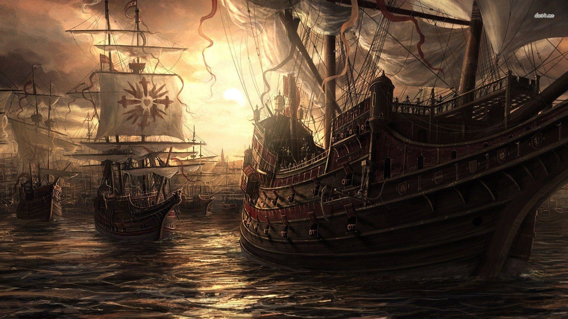 1920x1080 Pirate ships wallpaper - Fantasy wallpapers - #