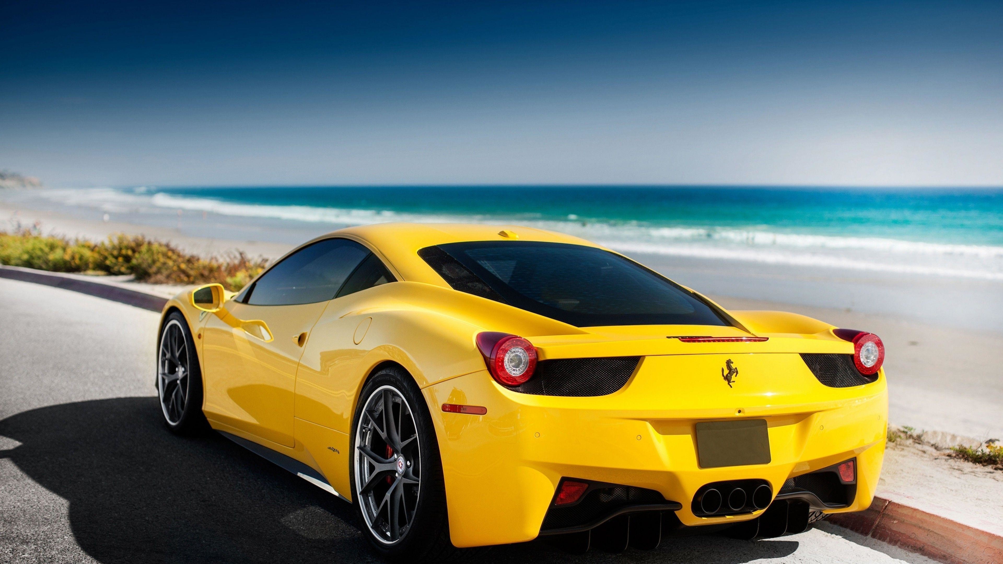 3840x2160 2017 Ferrari 458 Italia Yellow Stunning Wallpaper - Back Wallpapers