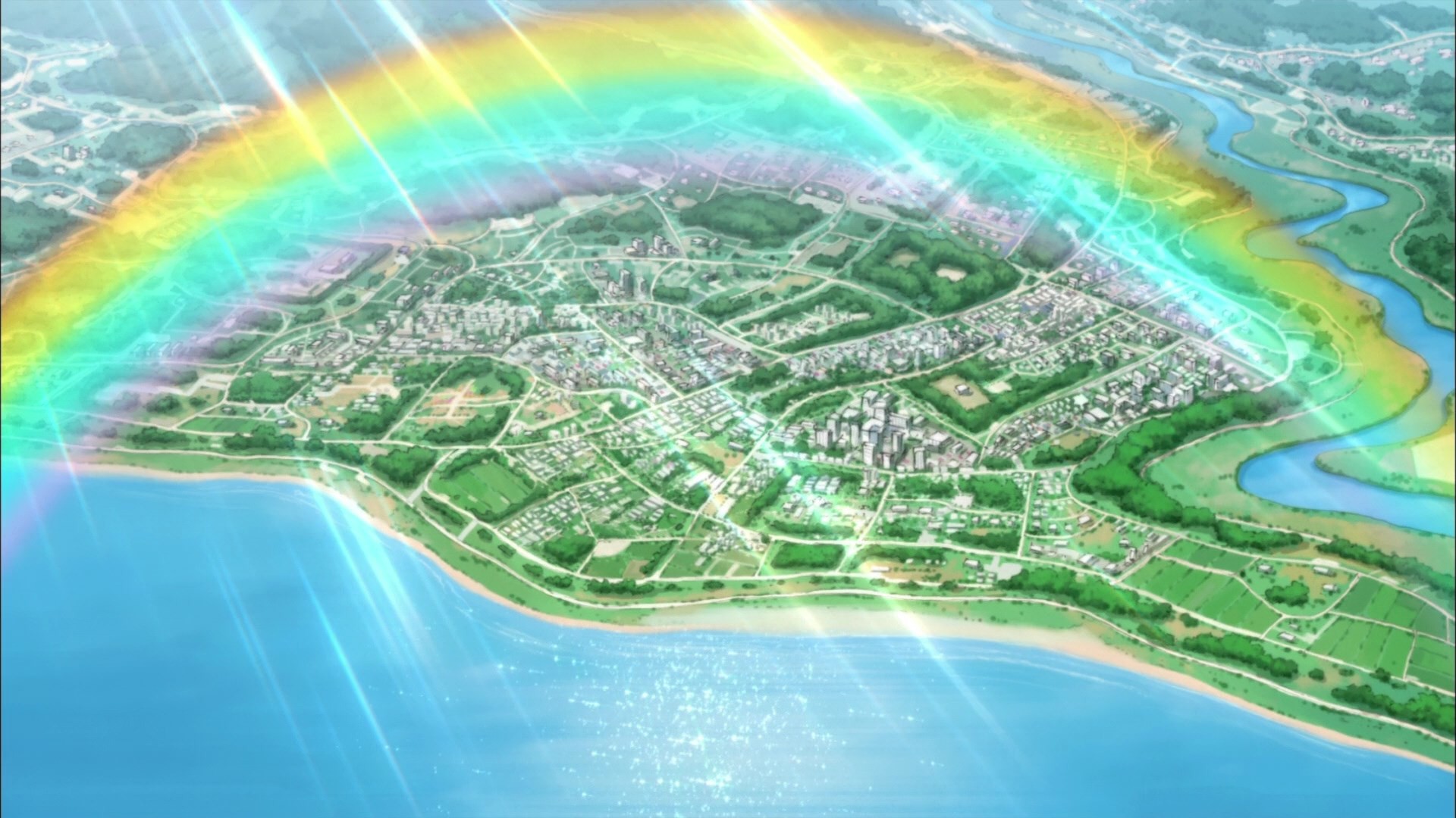 1920x1080 Nanairogaoka (ä¸è²ã¶ä¸, Nanairogaoka) (Rainbow Hills in Glitter Force) is the  primary setting of Smile Pretty Cure!. It is where many of the events of  the ...