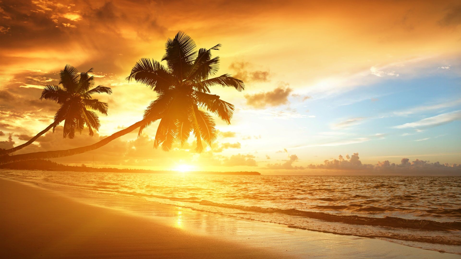 1920x1080 HD Beach Sunrise Beautiful Scenery Wallpaper Wallpapers - HD Desktop  Wallpaper