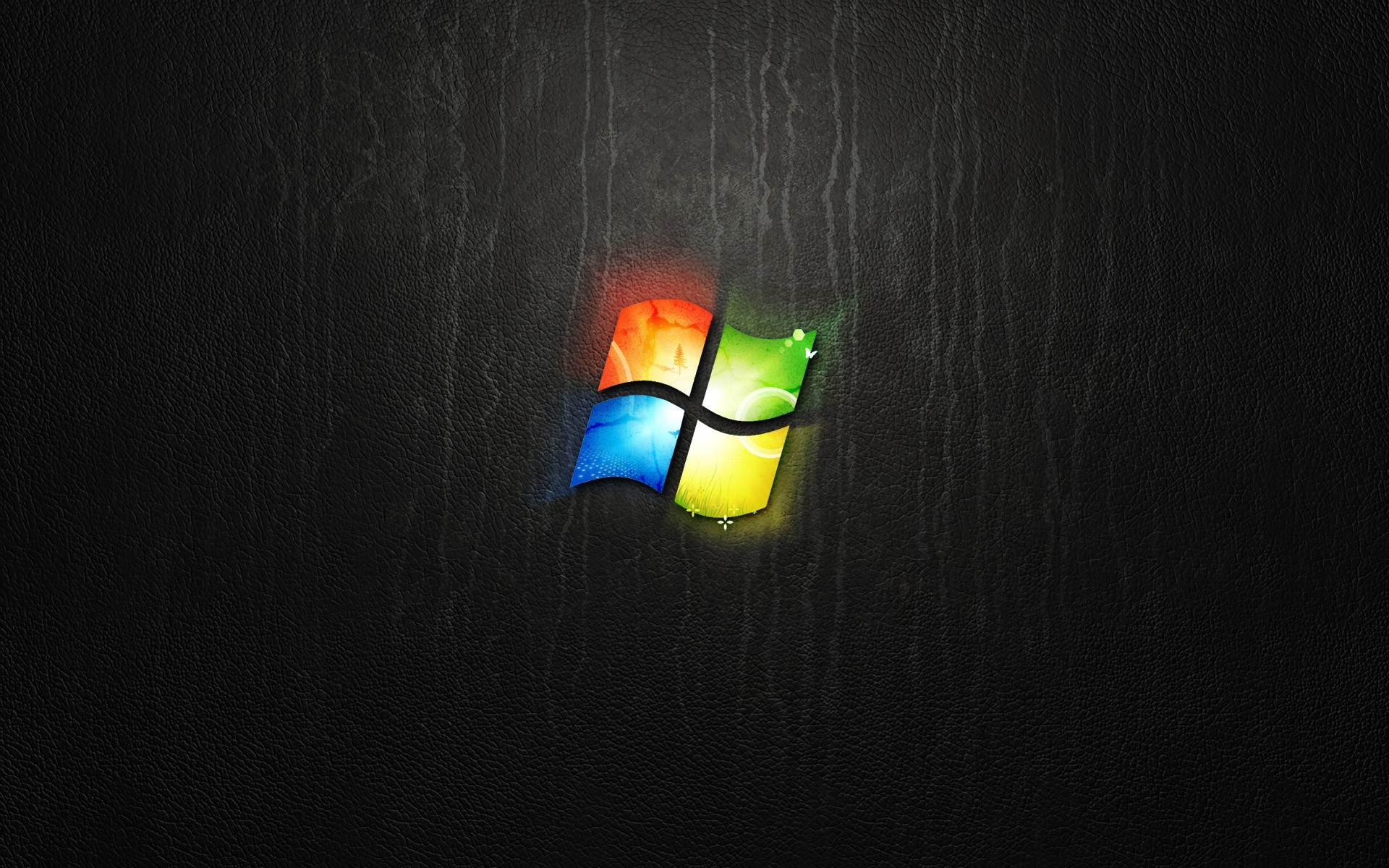 1920x1200 leather computers dark Windows 7 Microsoft glow logos wallpaper