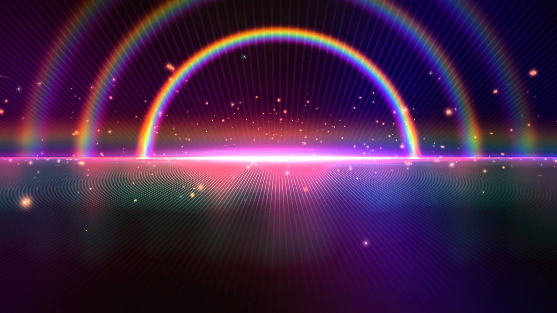 1920x1080 4K Tripple Rainbow Sparkling Space Horizon Beautiful Wallpaper Background  Video 2160p Animation