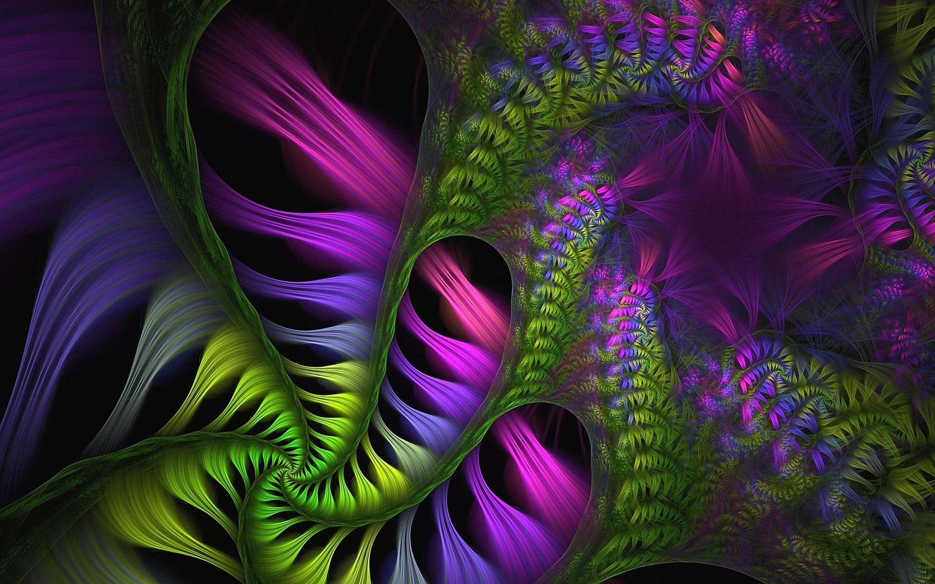 1920x1200 Green and purple swirls wallpaper - 1345707
