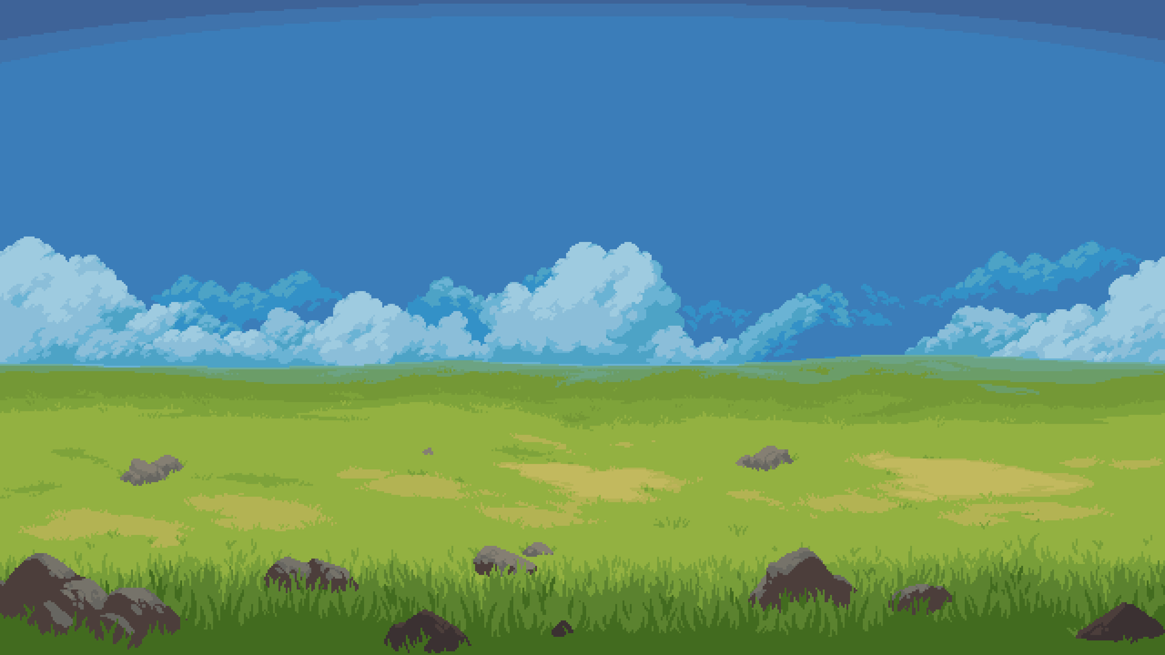 3840x2160 I took the background from the game's website and blew it up to 4k  resolution. Here it is if anyone wants a neat pixel art wallpaper!