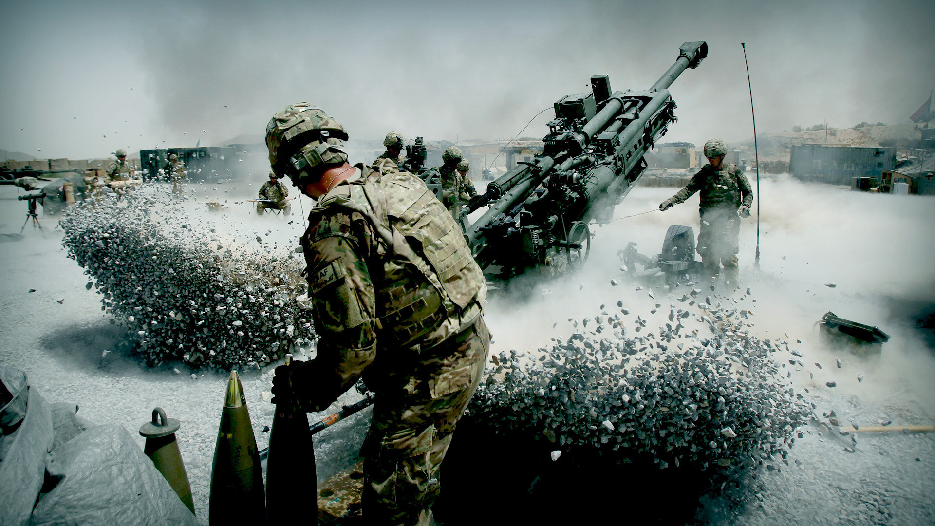 1920x1080 Cannon Soldiers Stones Firing Army #Wallpaper