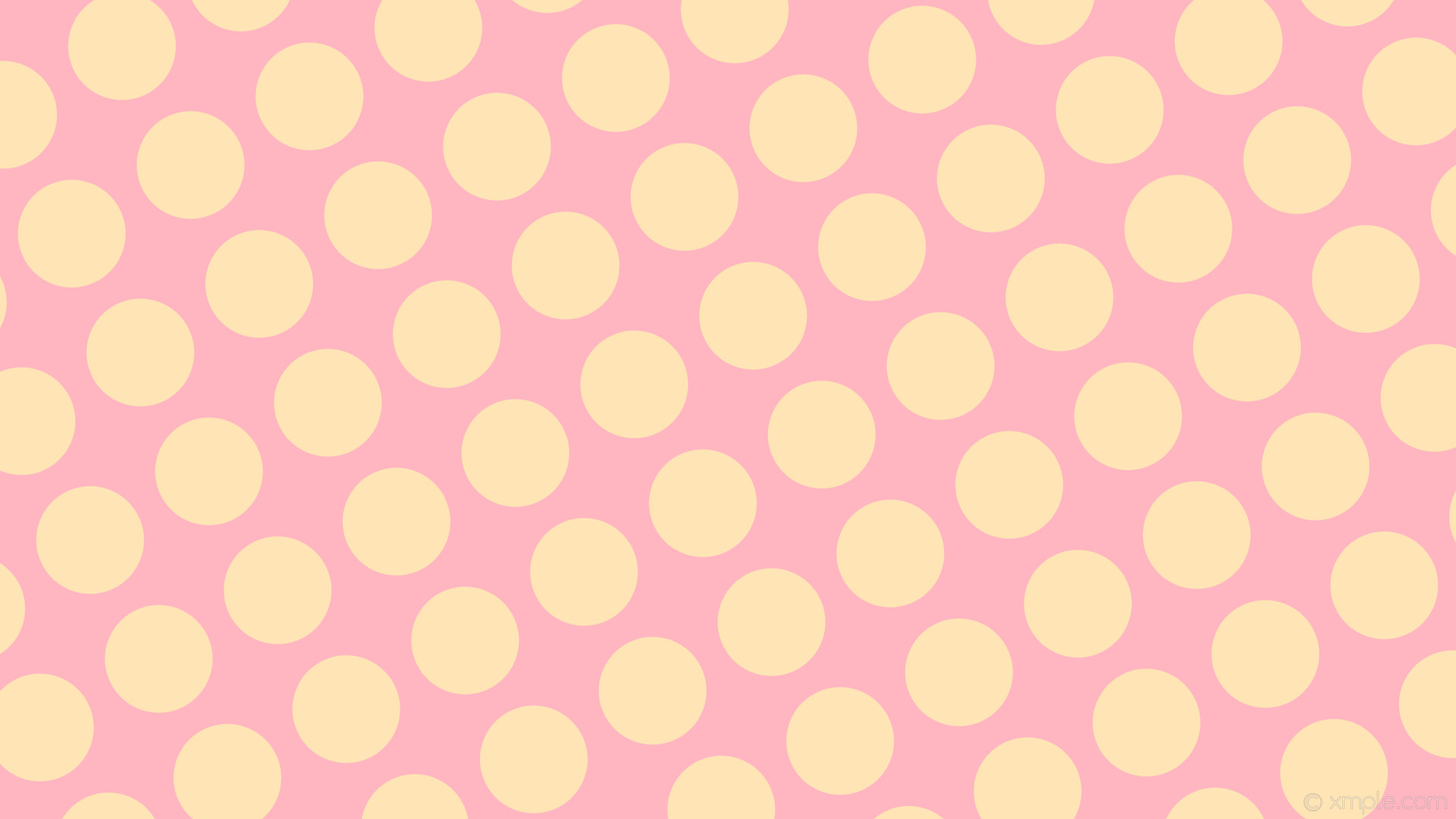 1920x1080 wallpaper yellow polka dots spots pink light pink moccasin #ffb6c1 #ffe4b5  30Â° 142px