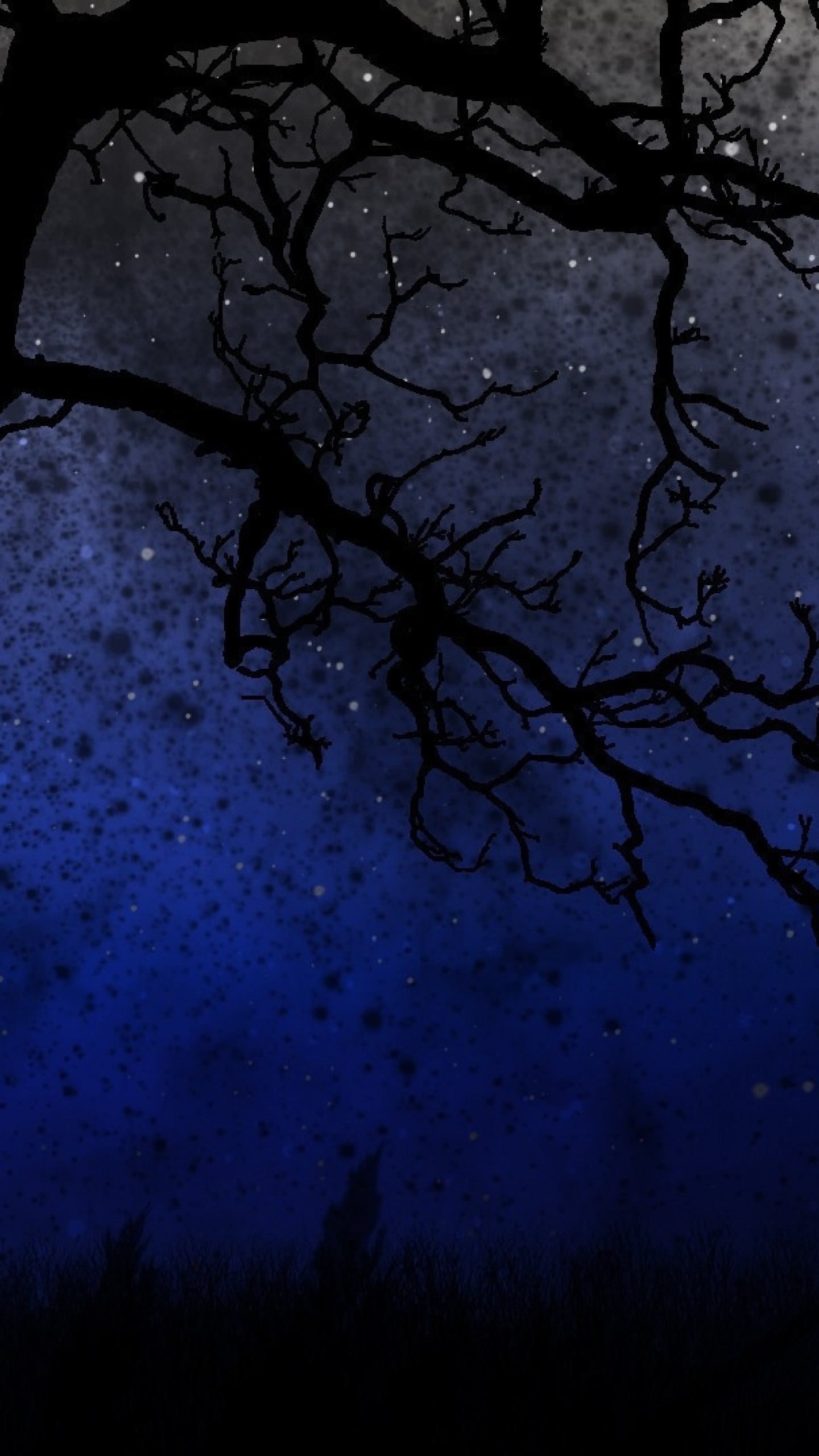 1440x2560 Preview wallpaper sky, trees, night 
