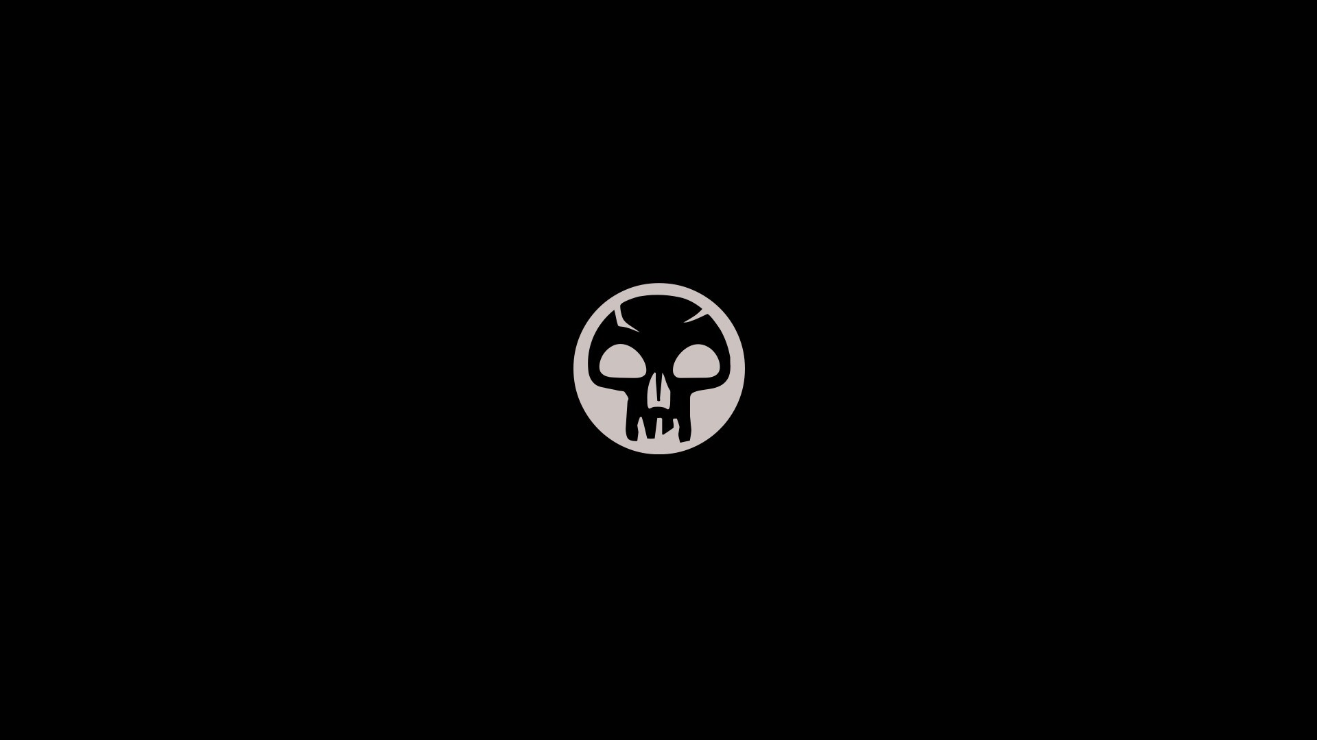 1920x1080 black background minimalism text logo simple Magic The Gathering circle  skull brand Trading Card Games symbol