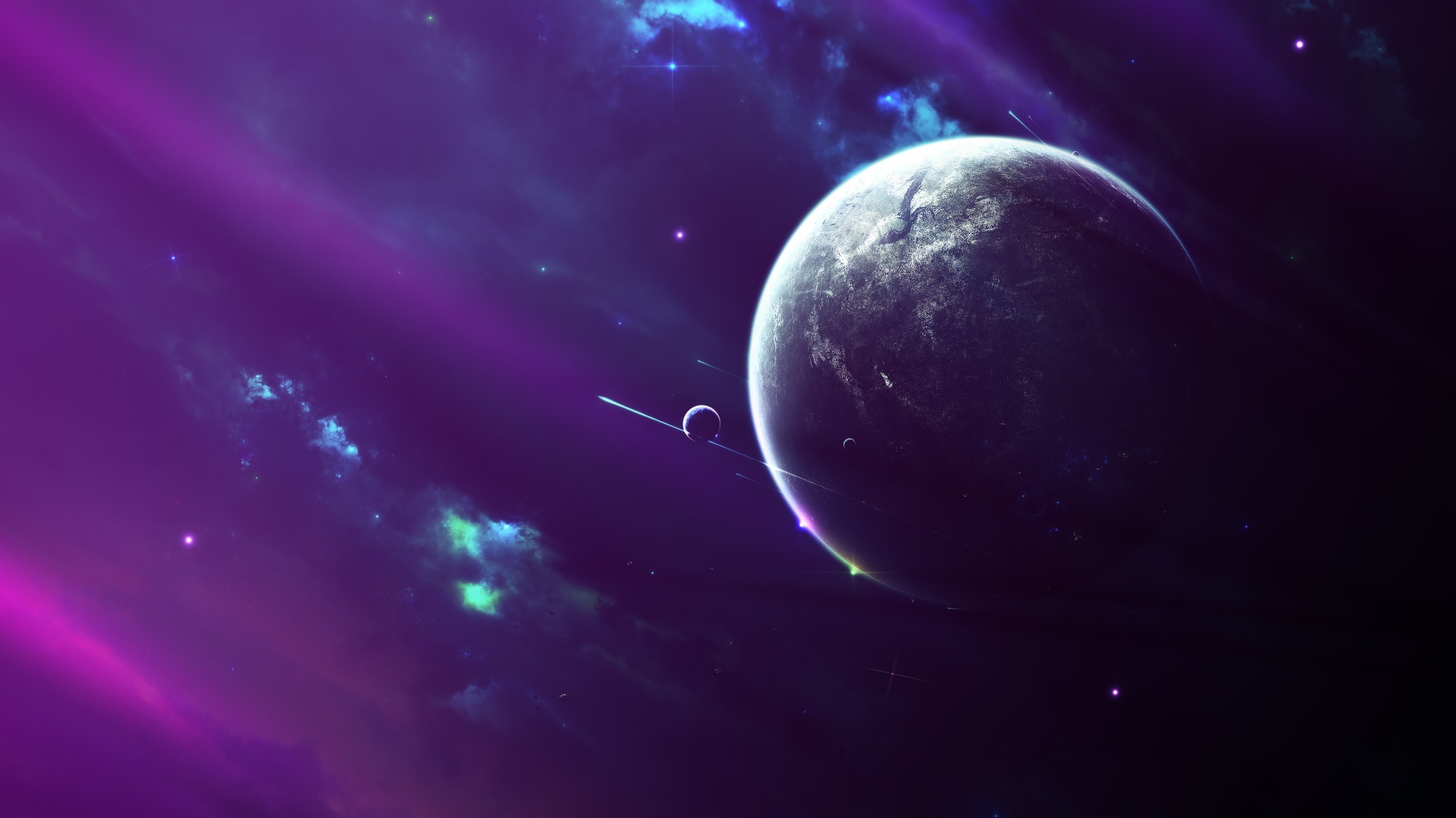 2560x1440 planet, Space, Fantasy art Wallpapers HD / Desktop and Mobile Backgrounds