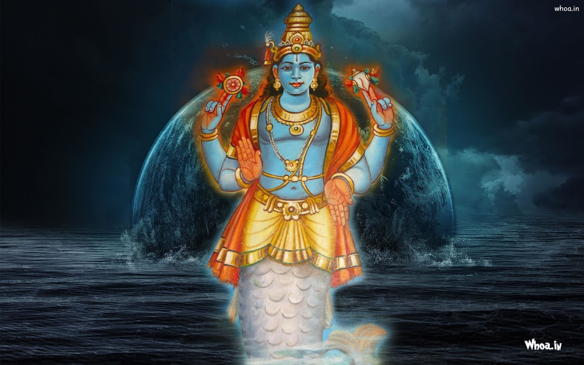 1920x1200 Wow! (700). Download. Lord Vishnu Matsya Avatar HD Wallpaper