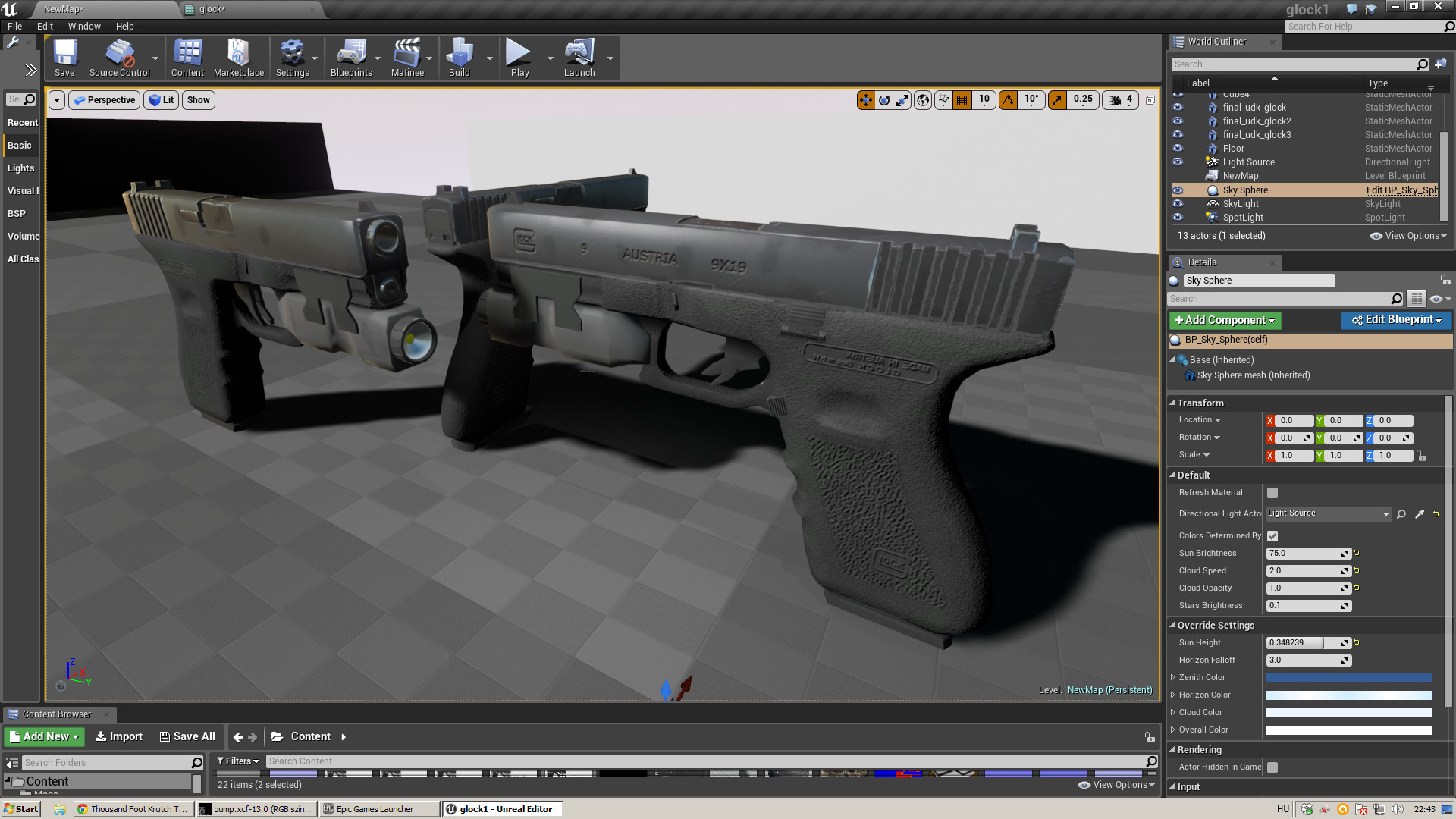Glock 19 in UE4. unfinished by Sipi1989.