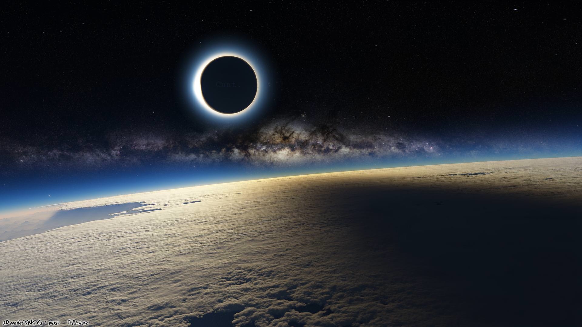 1920x1080 Been using this as a desktop background for a week at work. A coworker  pointed out that there is a word in the eclipse today.