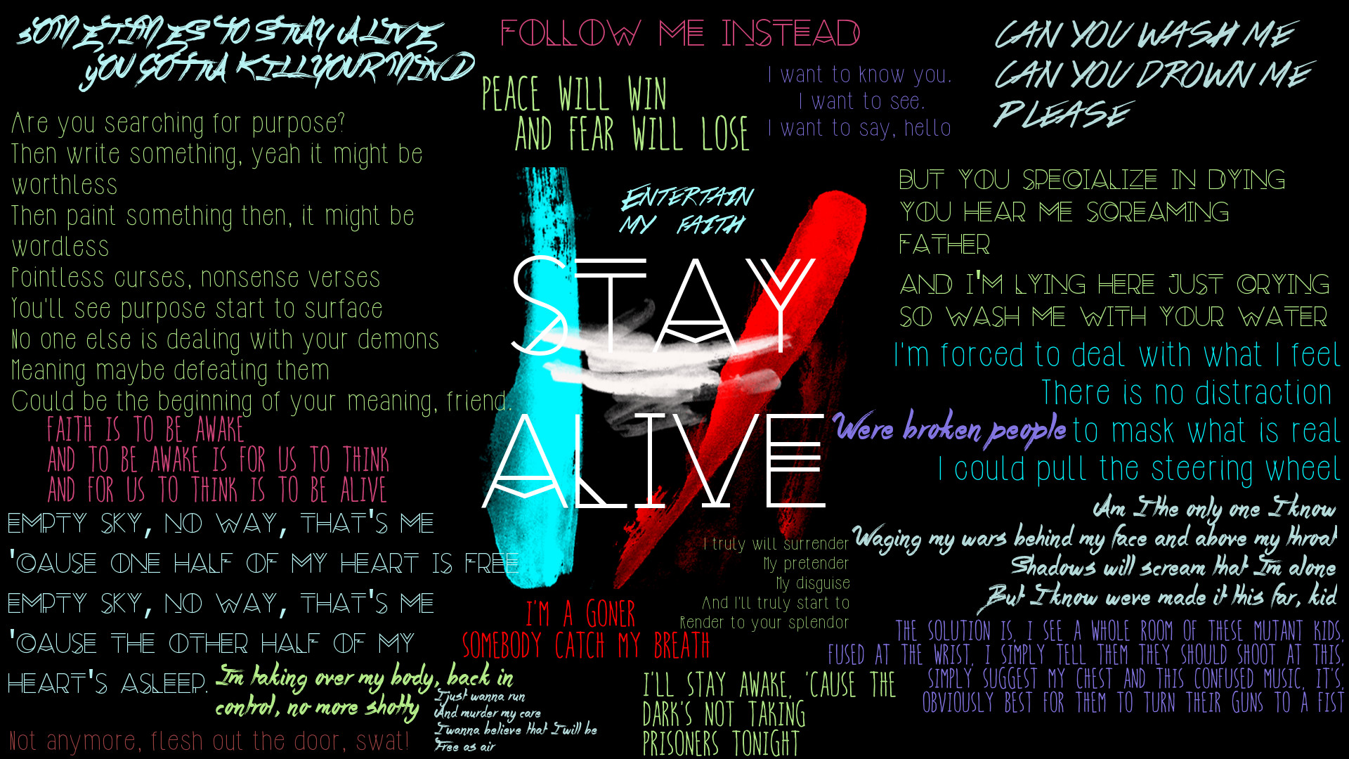 1920x1080 A lyric wallpaper I made the other day due to lack of  TOP  wallpapers (I didn't make the symbol) ...