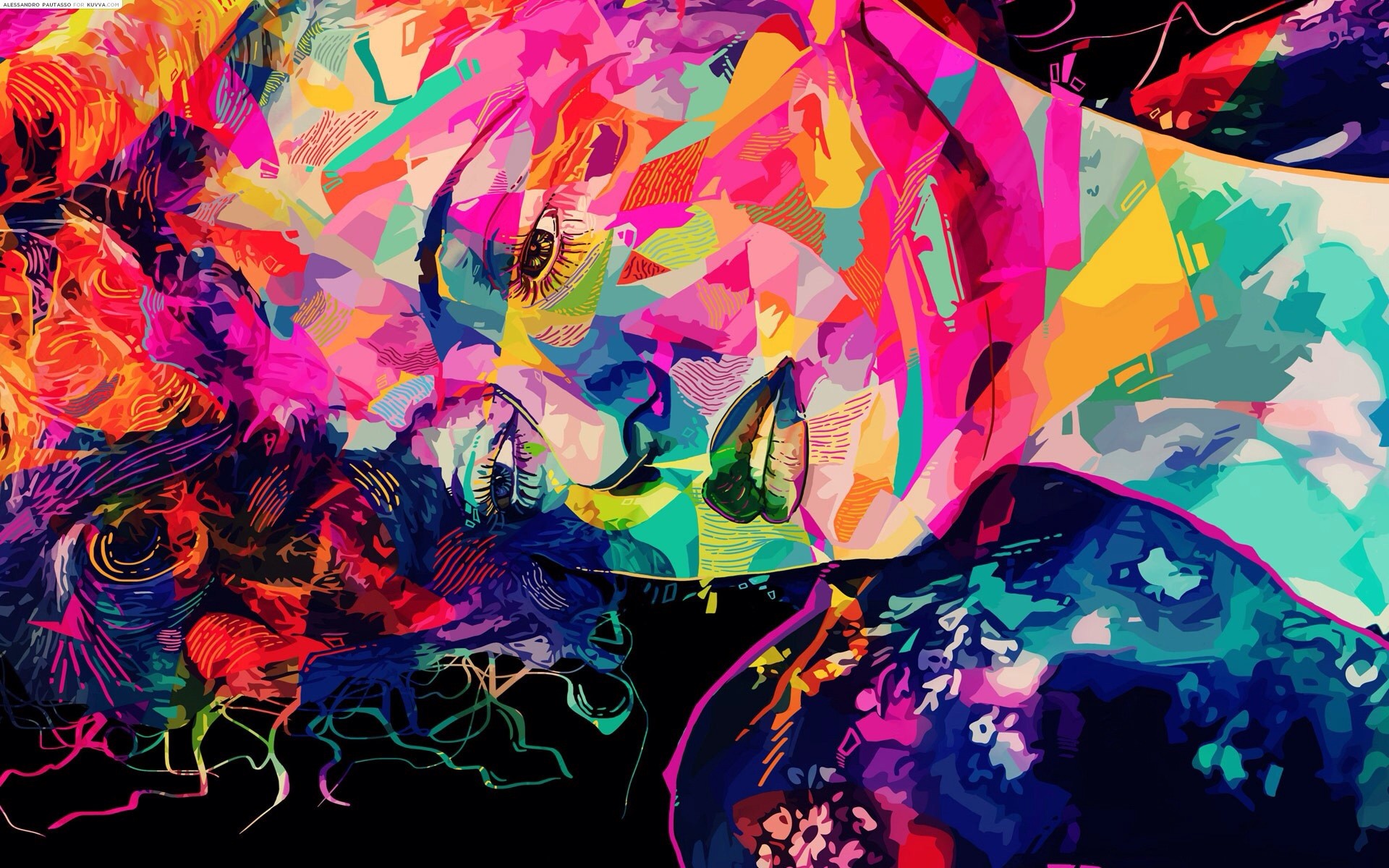 1920x1200 Abstract colorful girl backgrounds.