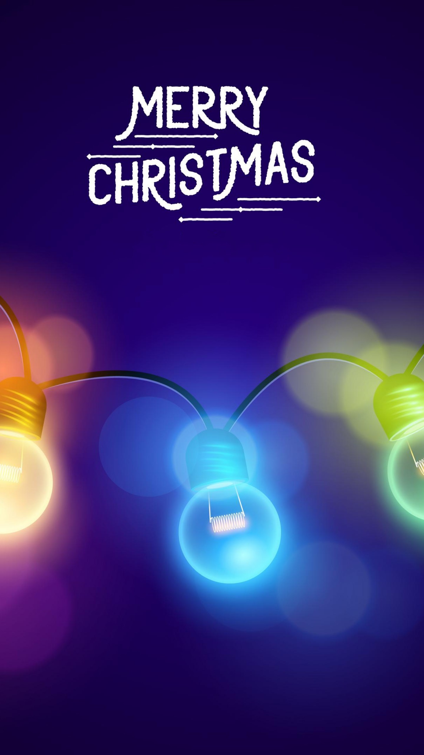 1440x2560 Merry Christmas Lights iPhone Wallpaper