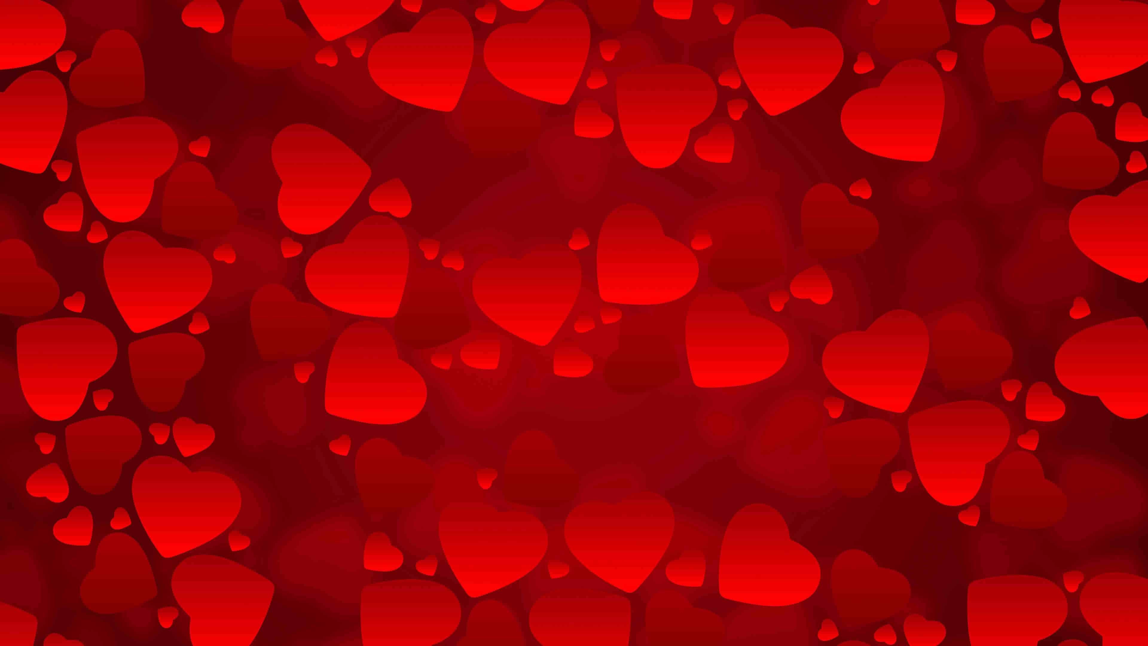 3840x2160 red valentines heart background uhd 4k wallpaper