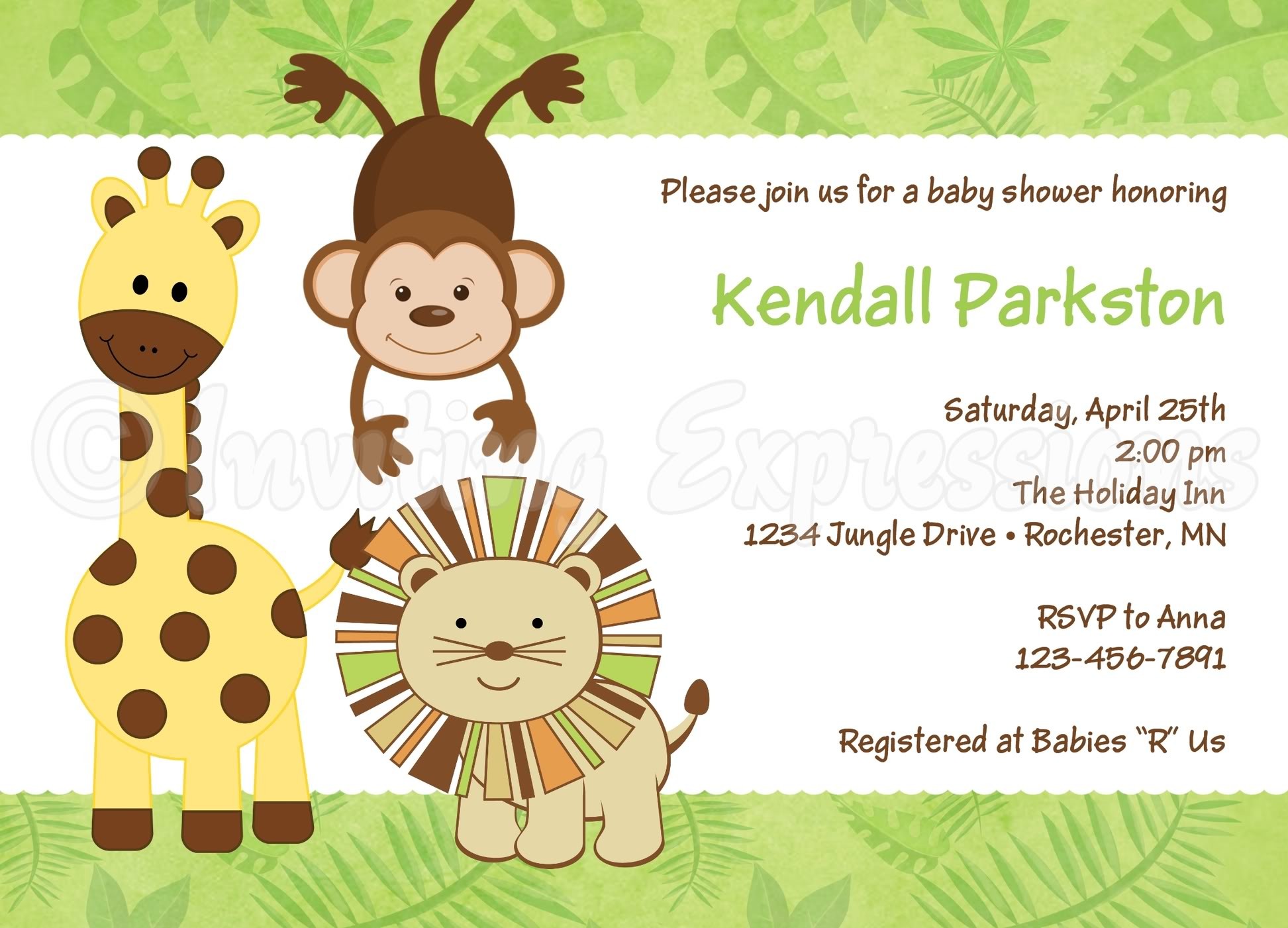 1945x1401 Jungle Animals Baby Shower Invitations