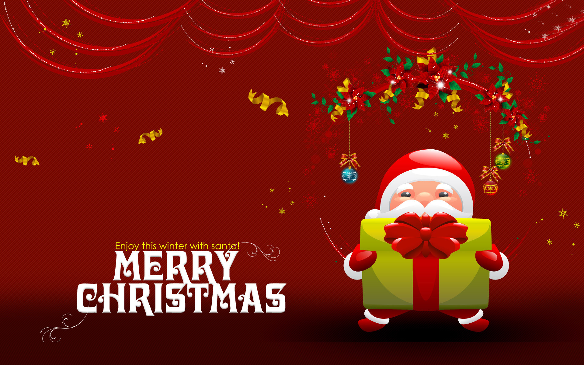 1920x1200 Download Free Merry Christmas Wallpaper Red 2016.