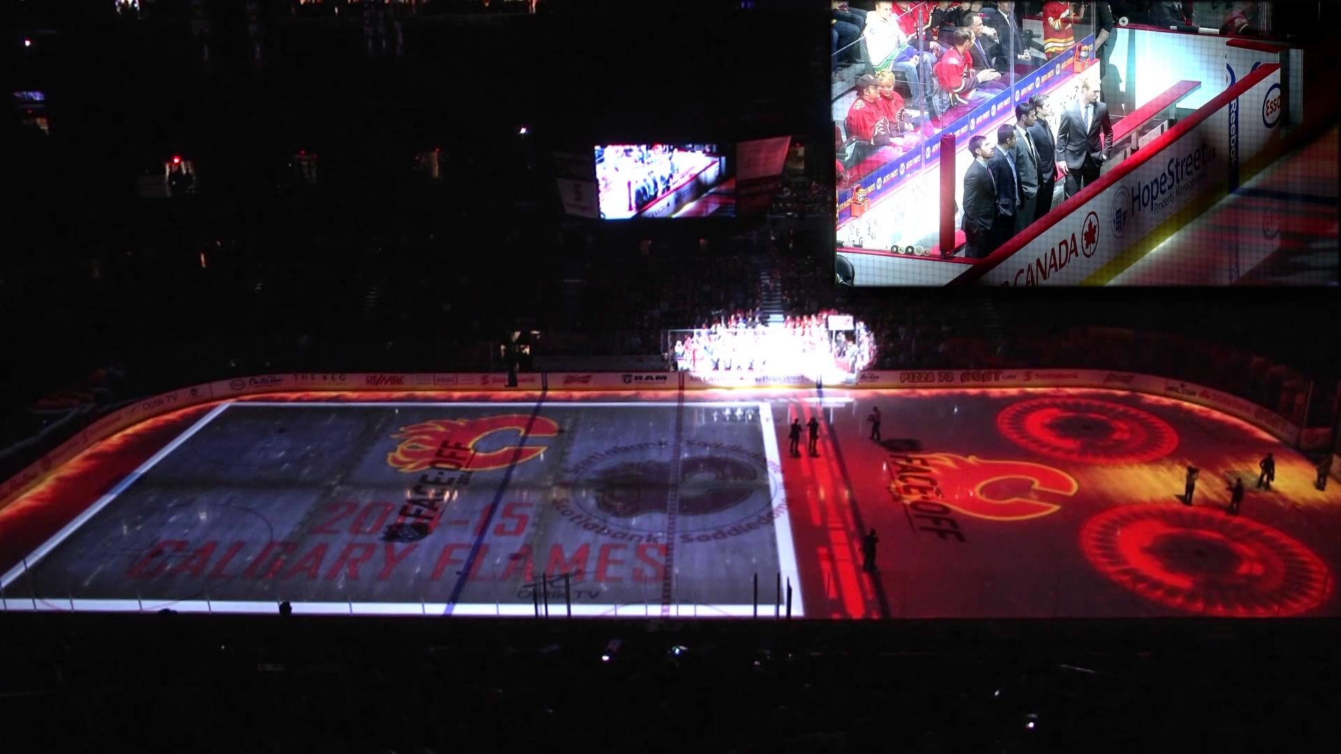 1920x1080 2014-15 Calgary Flames home opening 3D ice surface pre-game presentation -  YouTube