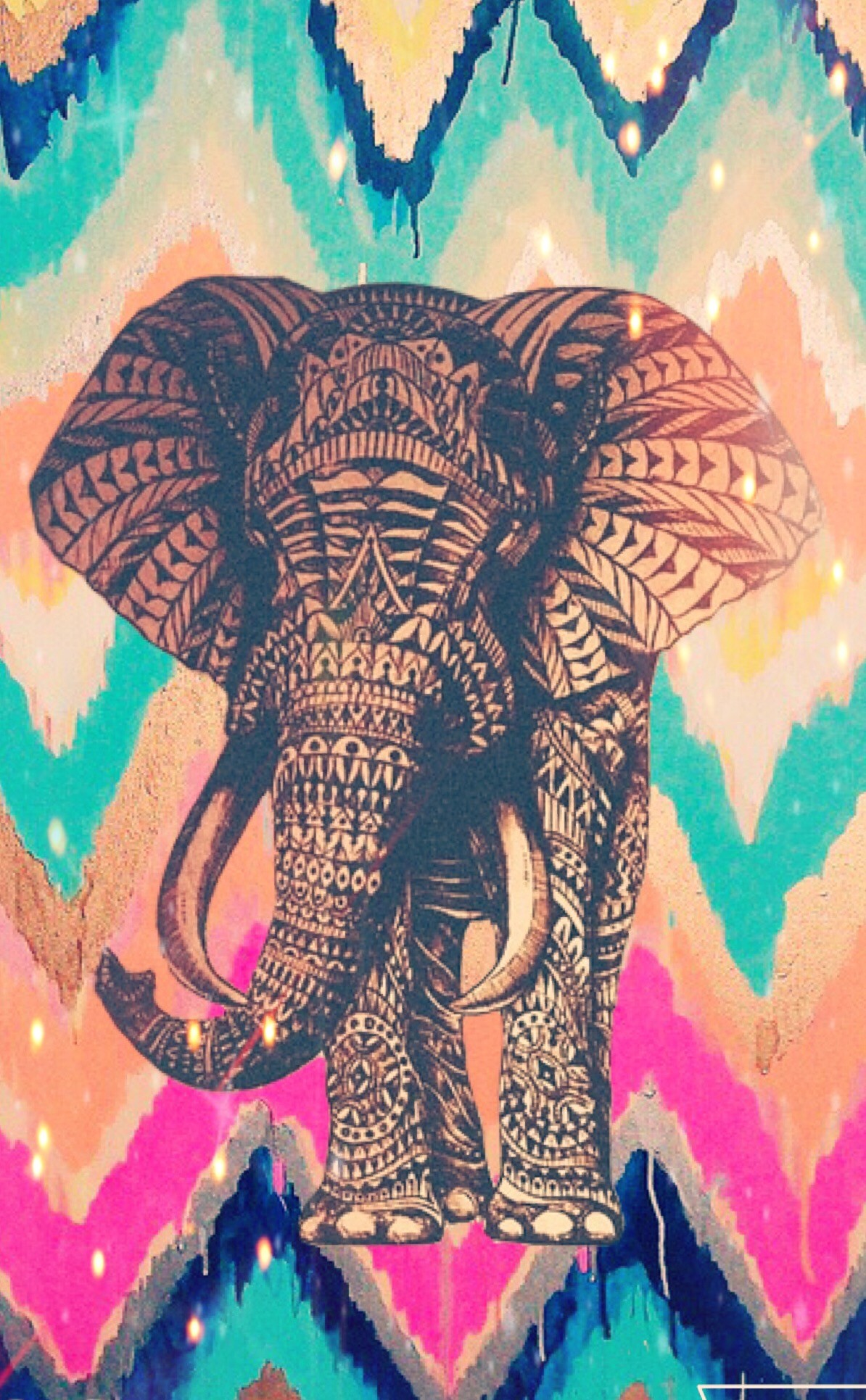 1194x1931 Hispter elephant colorful by Me