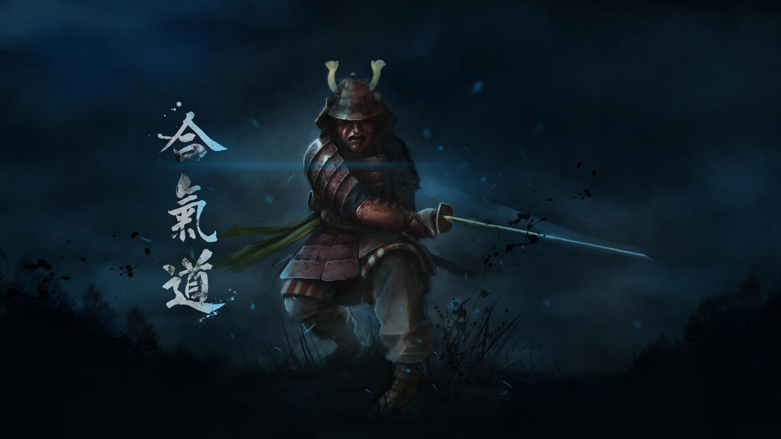2560x1440 Samurai warrior fantasy art artwork asian wallpaper |  .
