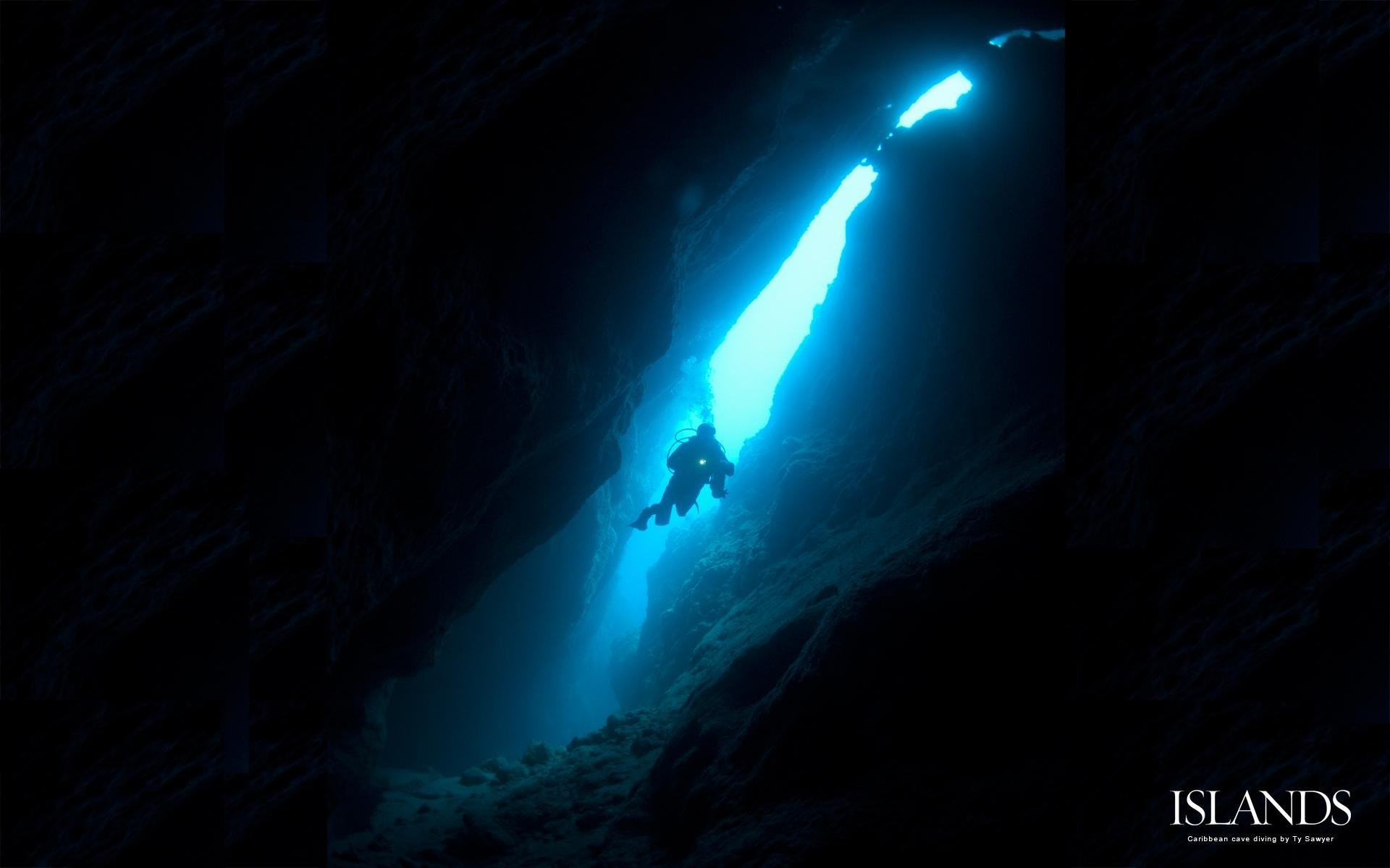 1920x1200 Scuba diving diver ocean sea underwater cave wallpaper |  | 332455  | WallpaperUP