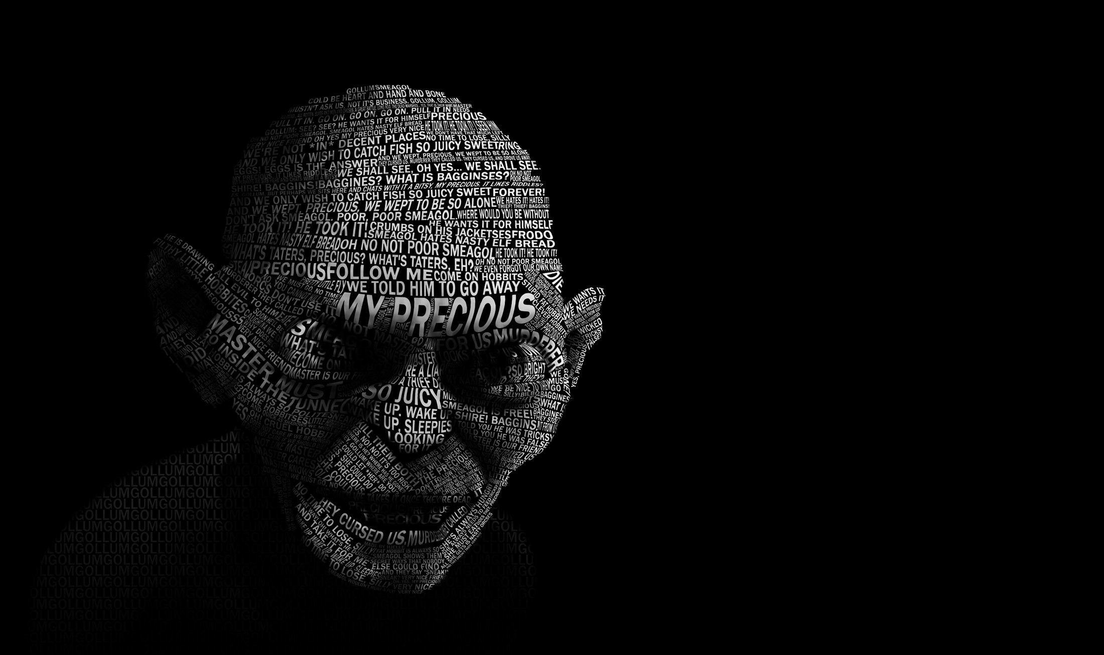 2200x1305 1st- funny character Gollum My Precious, Wallpaper Backgrounds, Black  Wallpaper, Wallpaper Pictures