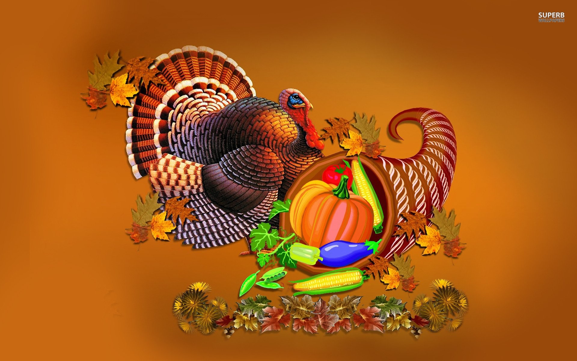 1920x1200 Thanksgiving Turkey And Cornucopia